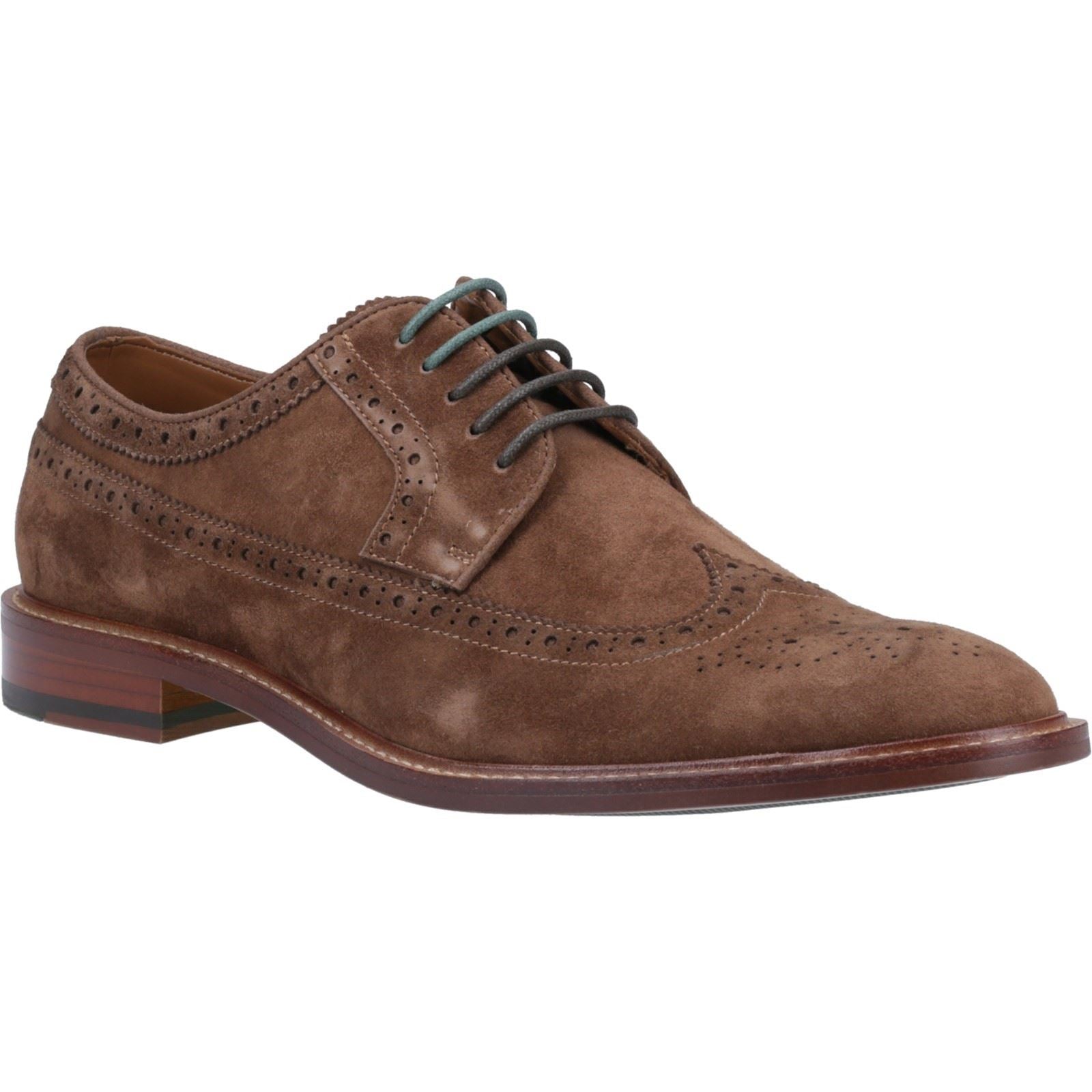 Dune Men's Superior Leather Wingtip Brogue Shoes in Brown
