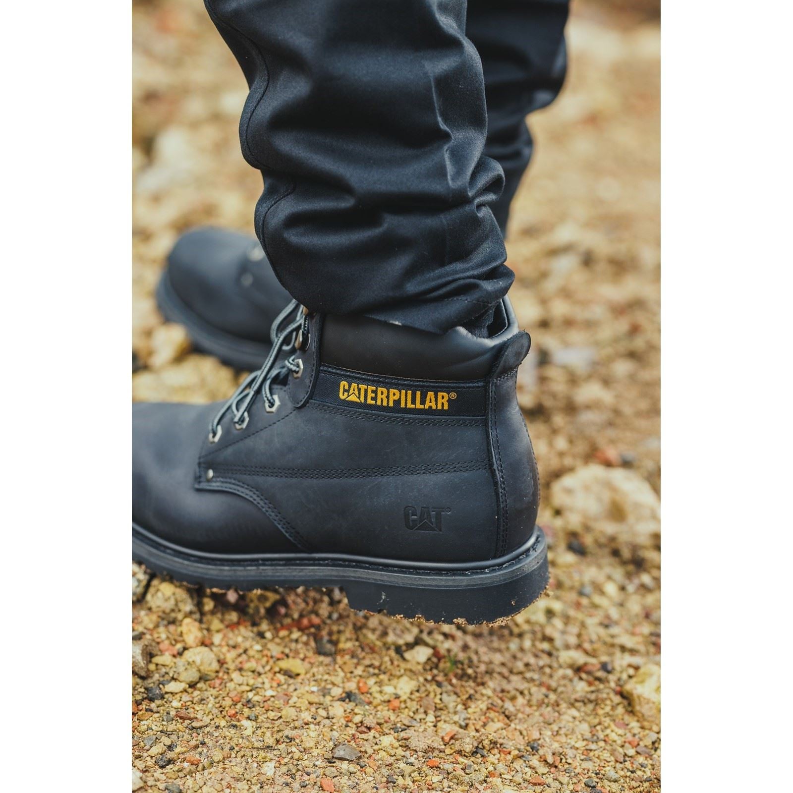 Caterpillar Men's Powerplant S3 GYW Safety Boot in Black