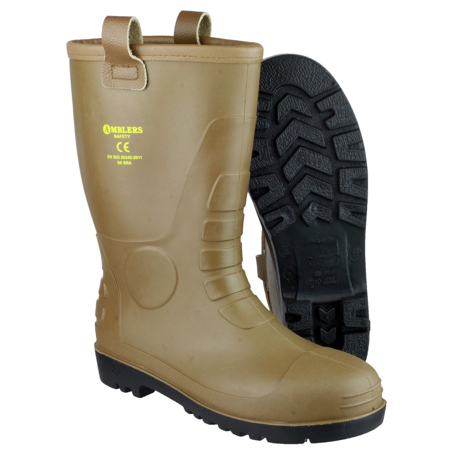 Amblers Safety FS95 Waterproof PVC Pull on Safety Rigger Boot in Tan