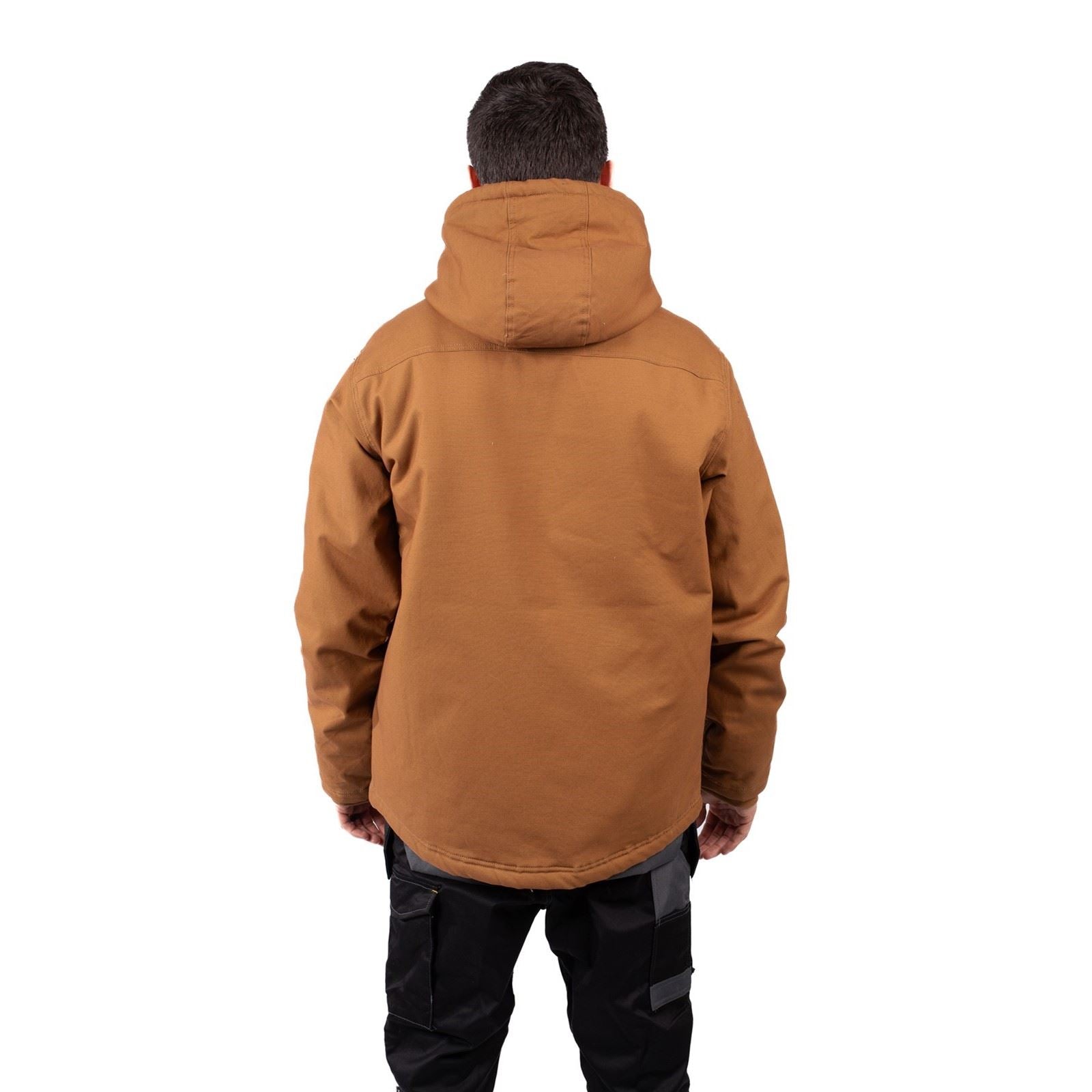 Caterpillar Hooded Sherpa Lined Men's Bronze Fleece Jacket