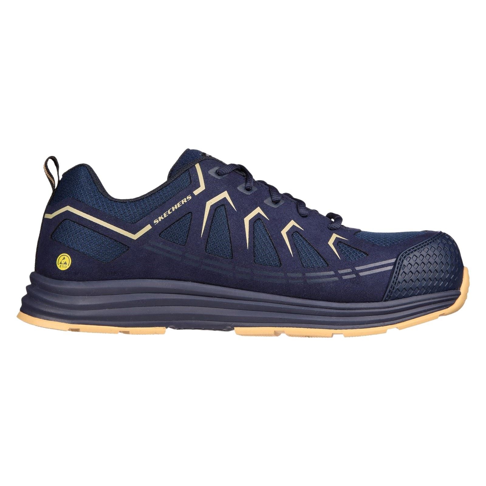 Skechers Workwear Malad II Textile Men's Navy/Tan Safety Trainers