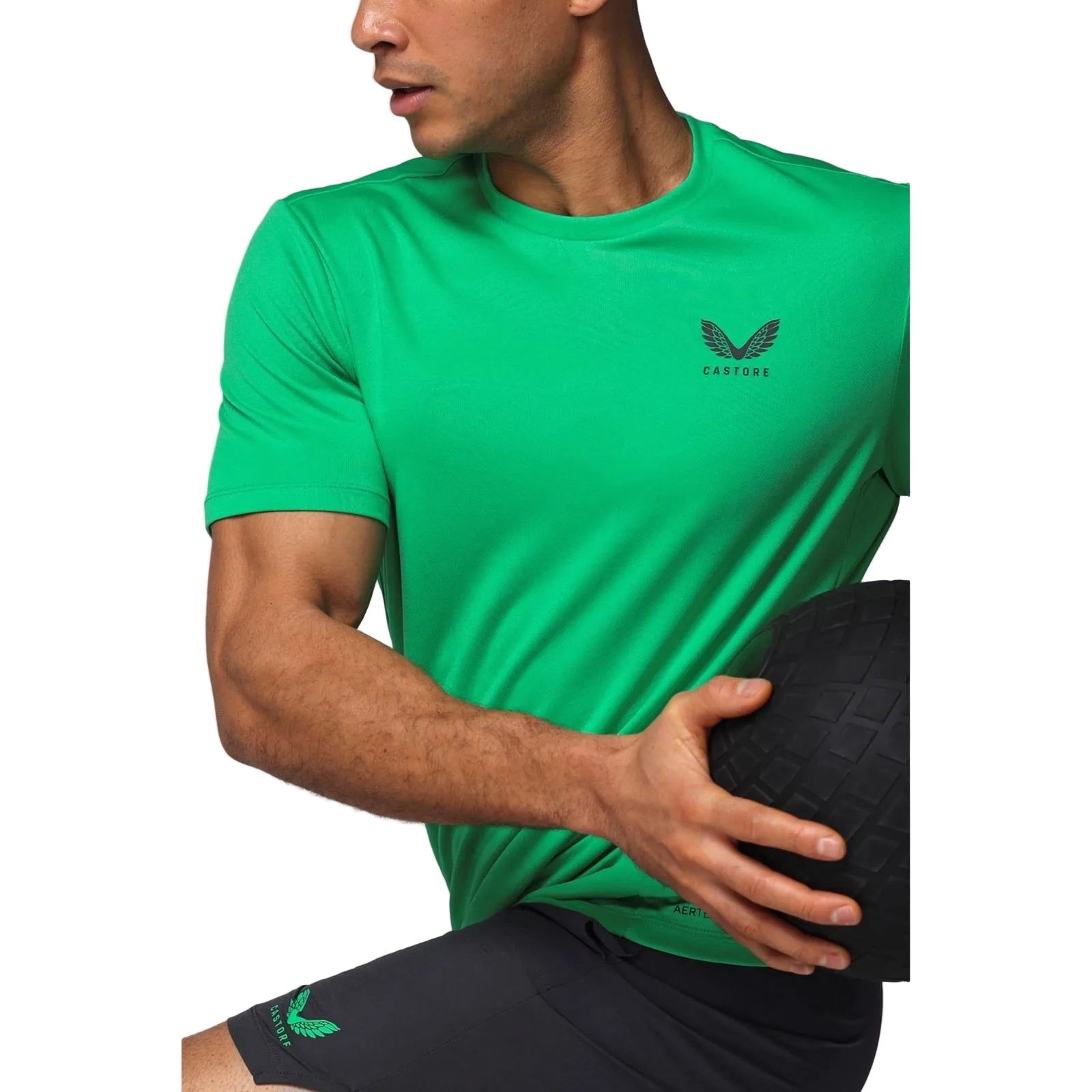 Castore Short Sleeve Polyester Men's Green Activewear T-Shirts
