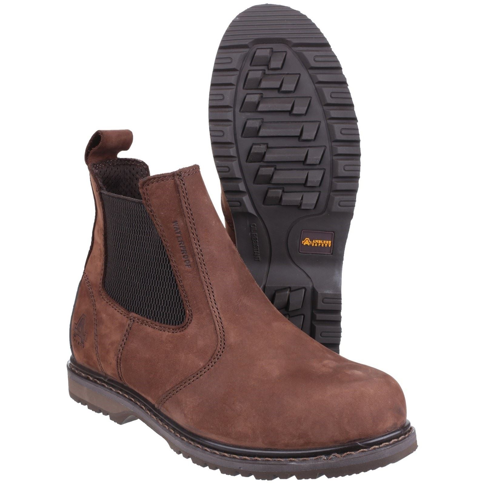 Amblers Safety AS148 Sperrin Lightweight Waterproof Pull On Dealer Safety Boot in Brown