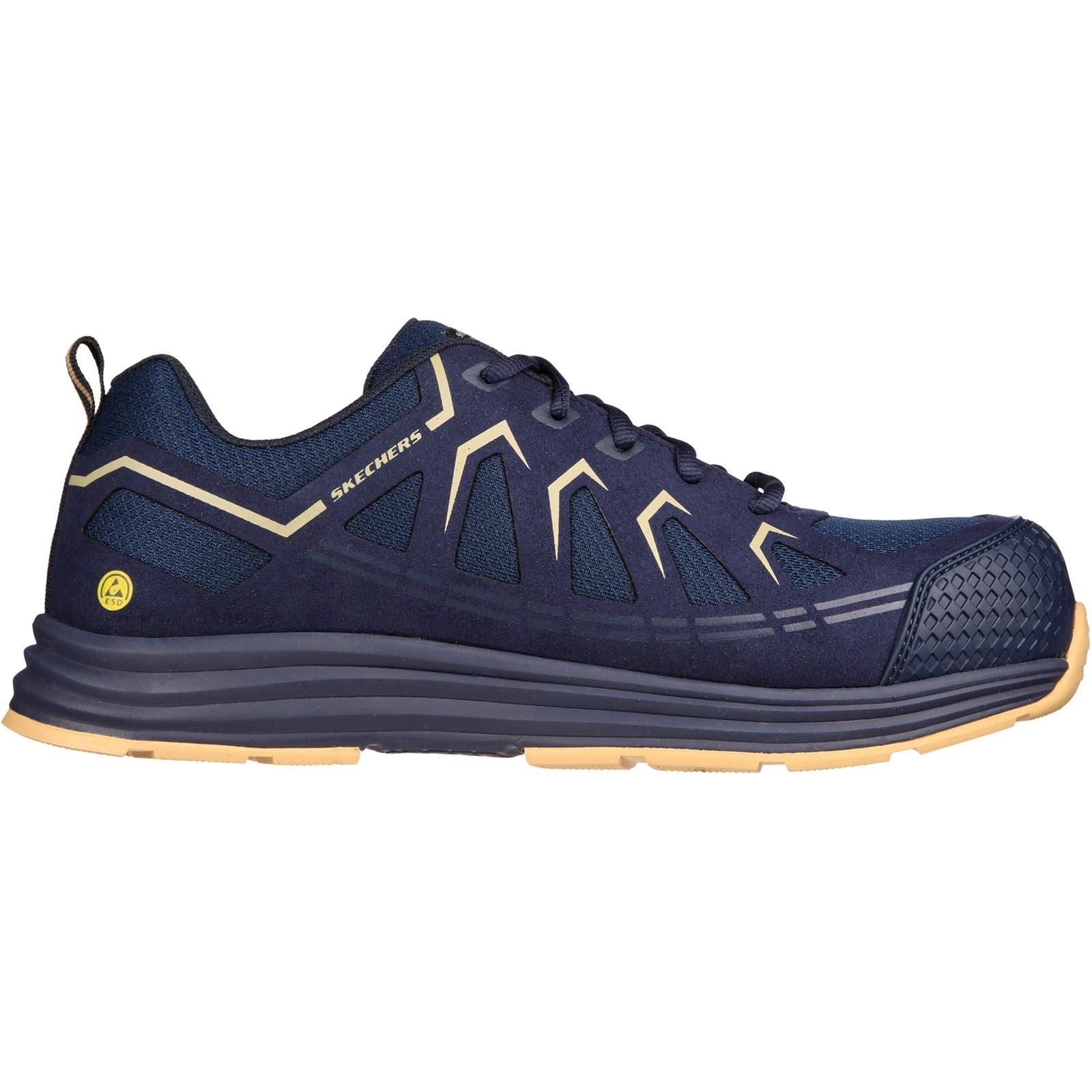 Skechers Workwear Malad II Textile Men's Navy/Tan Safety Trainers