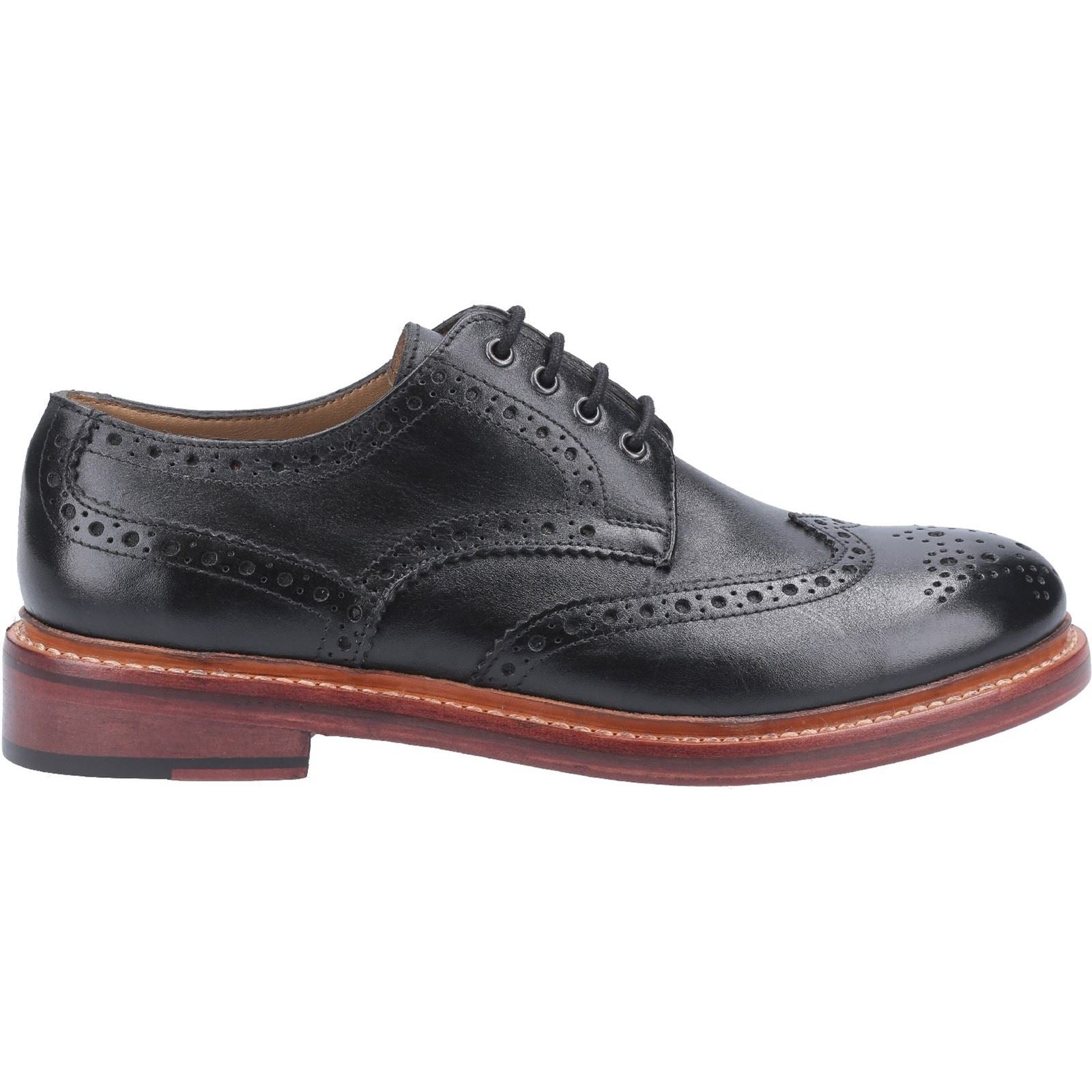 Cotswold Men's Quenington Leather Goodyear Welt Shoe in Black