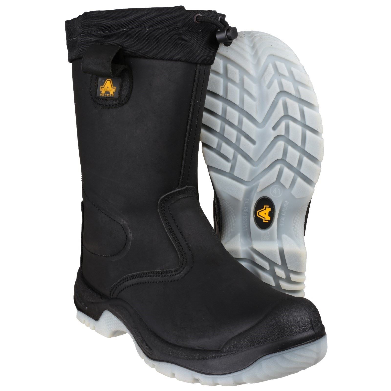 Amblers Safety FS209 Water Resistant Pull On Safety Rigger Boot in Black
