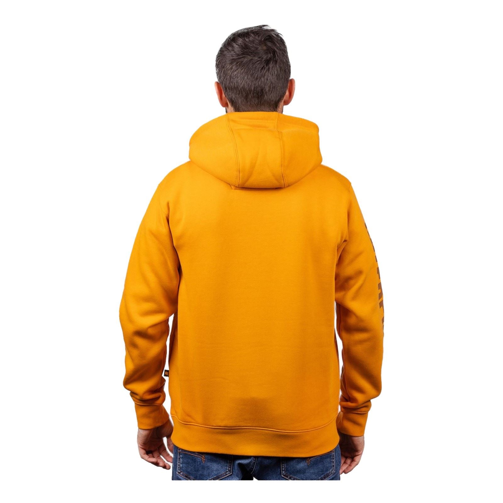 Caterpillar Men's Trademark Banner Hooded Sweatshirt in Yellow
