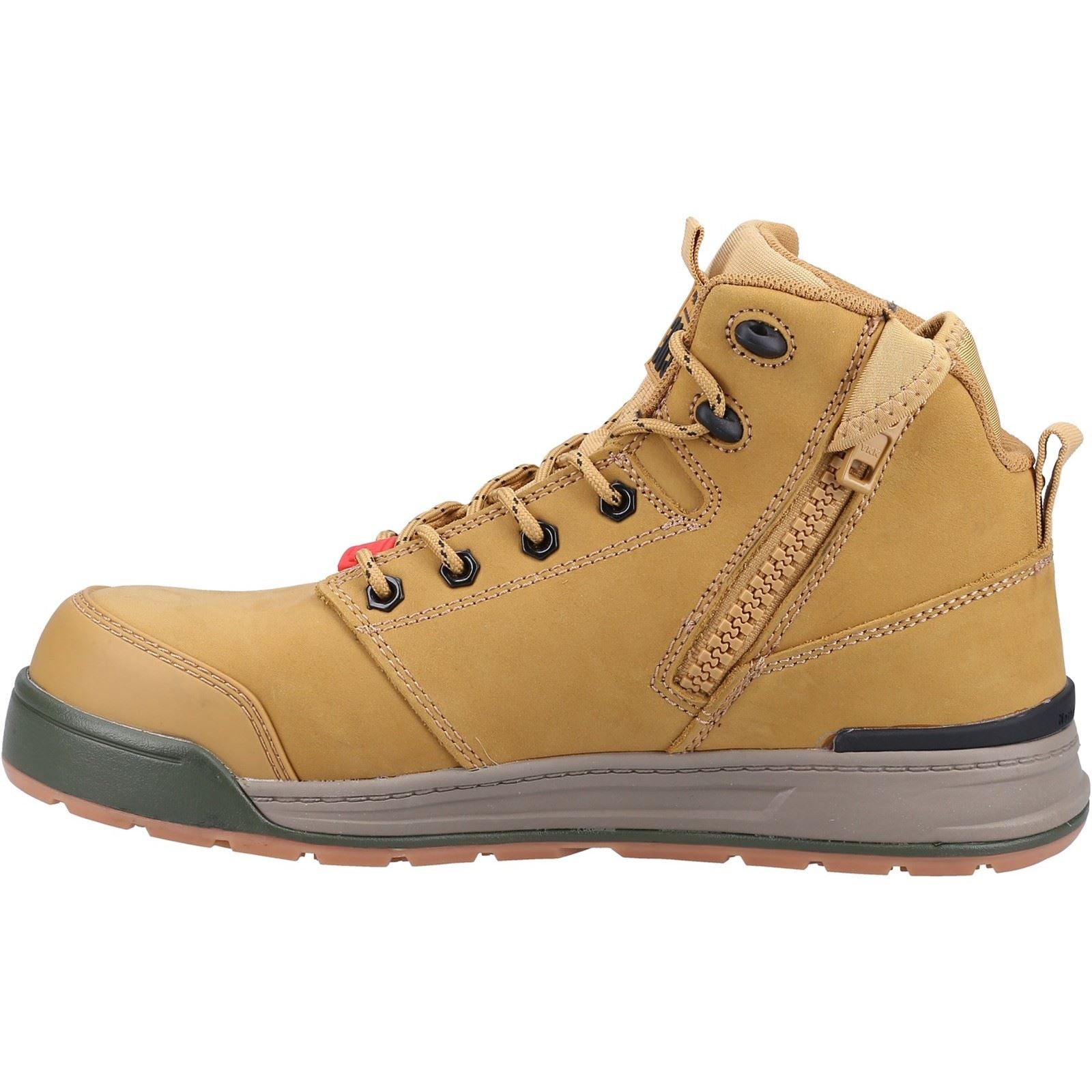 Hard Yakka Men's 3056 Lace Zip Safety Boot in Wheat