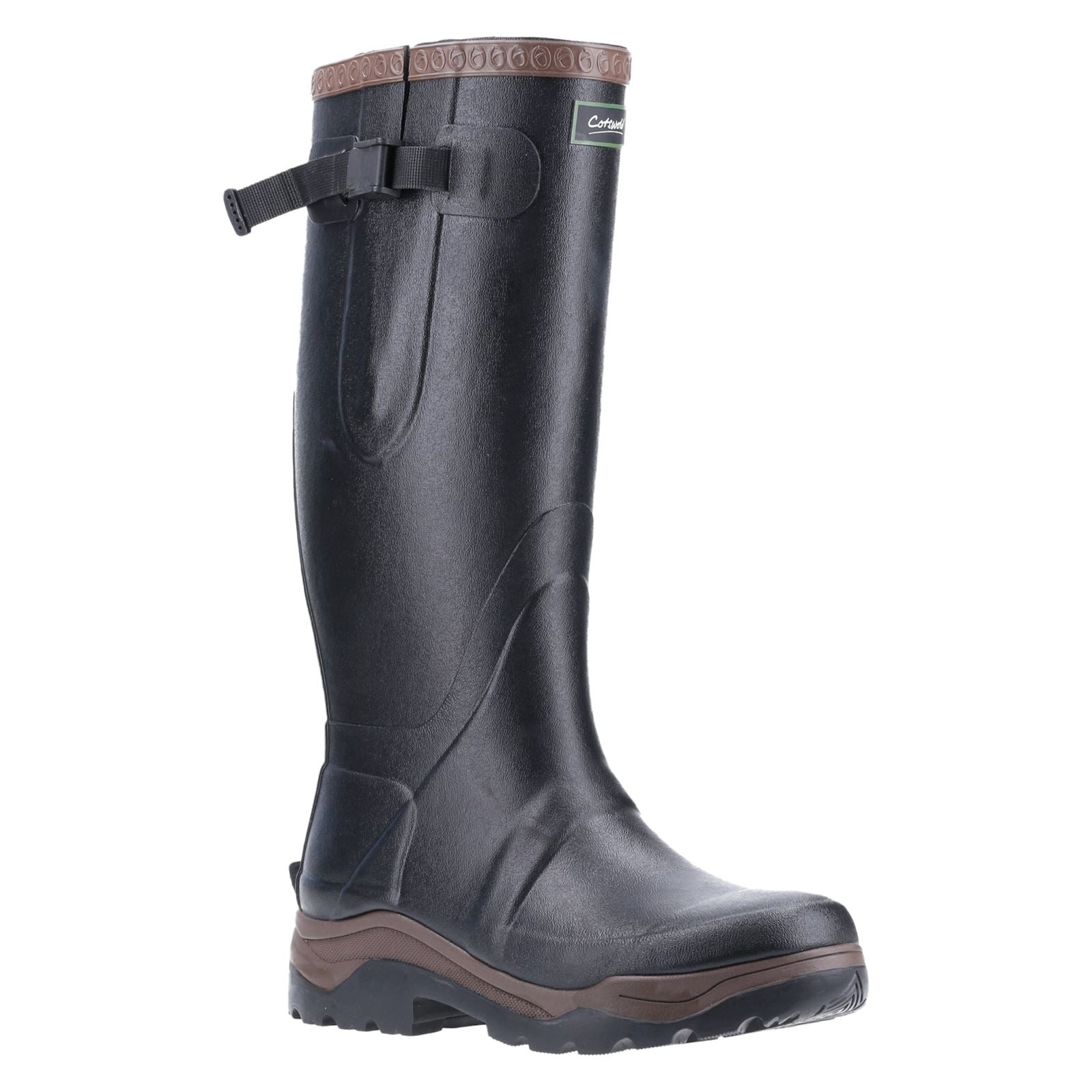 Cotswold Compass Synthetic Rubber Wellington in Black