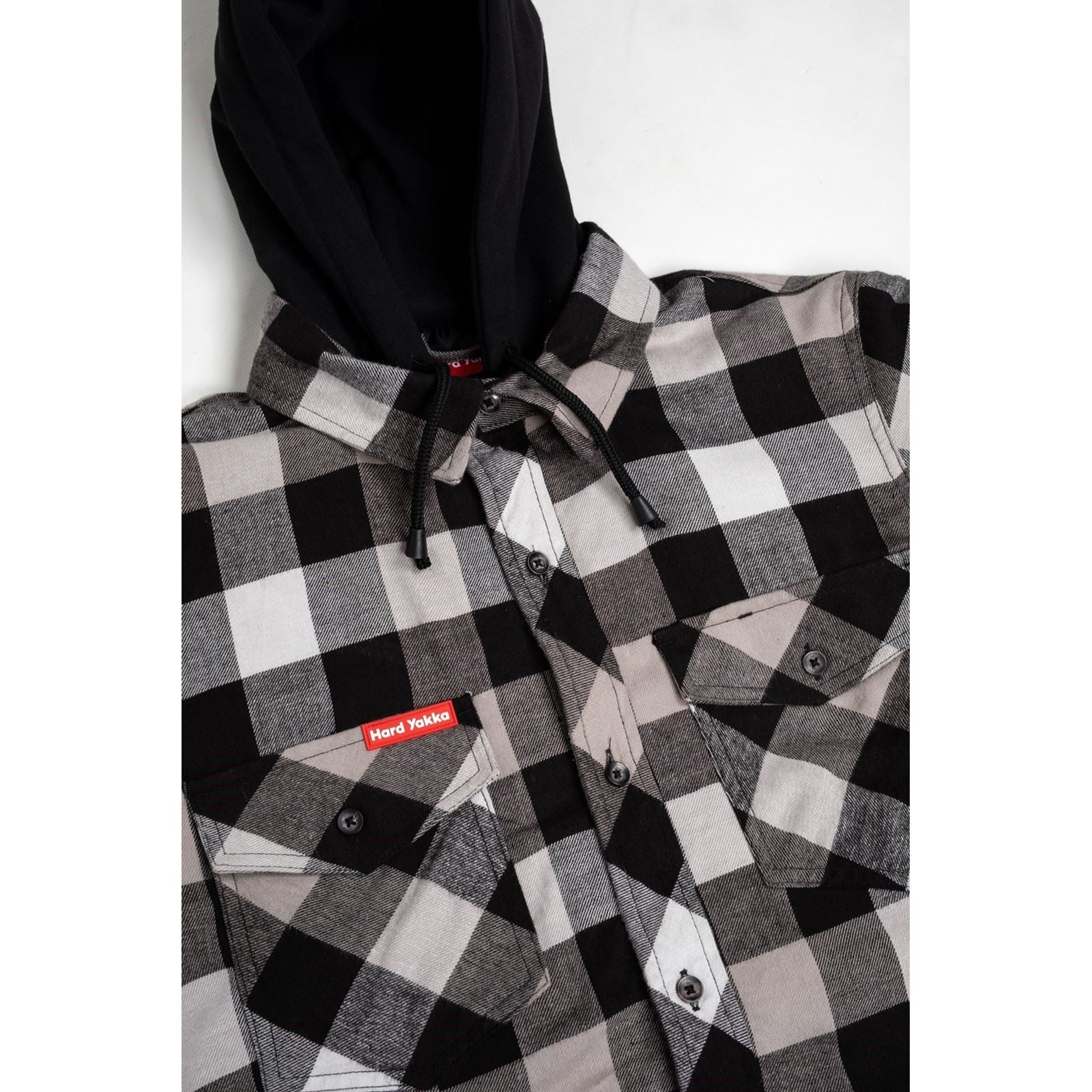 Hard Yakka Men's Quilted Flannel Shacket in Grey