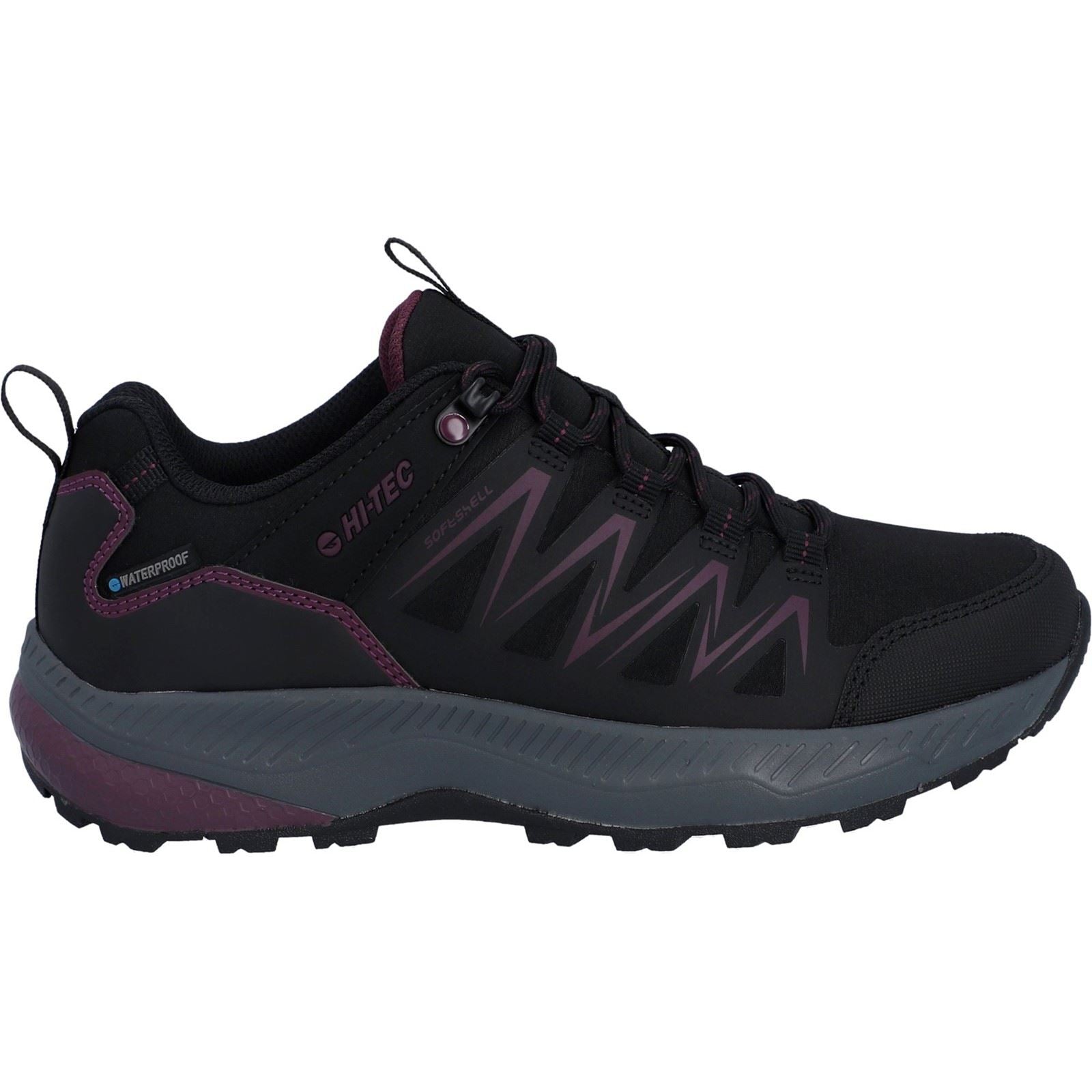 Hi-Tec Stealth Low Womens Polyester Women's Black/Purple Hiking Boots