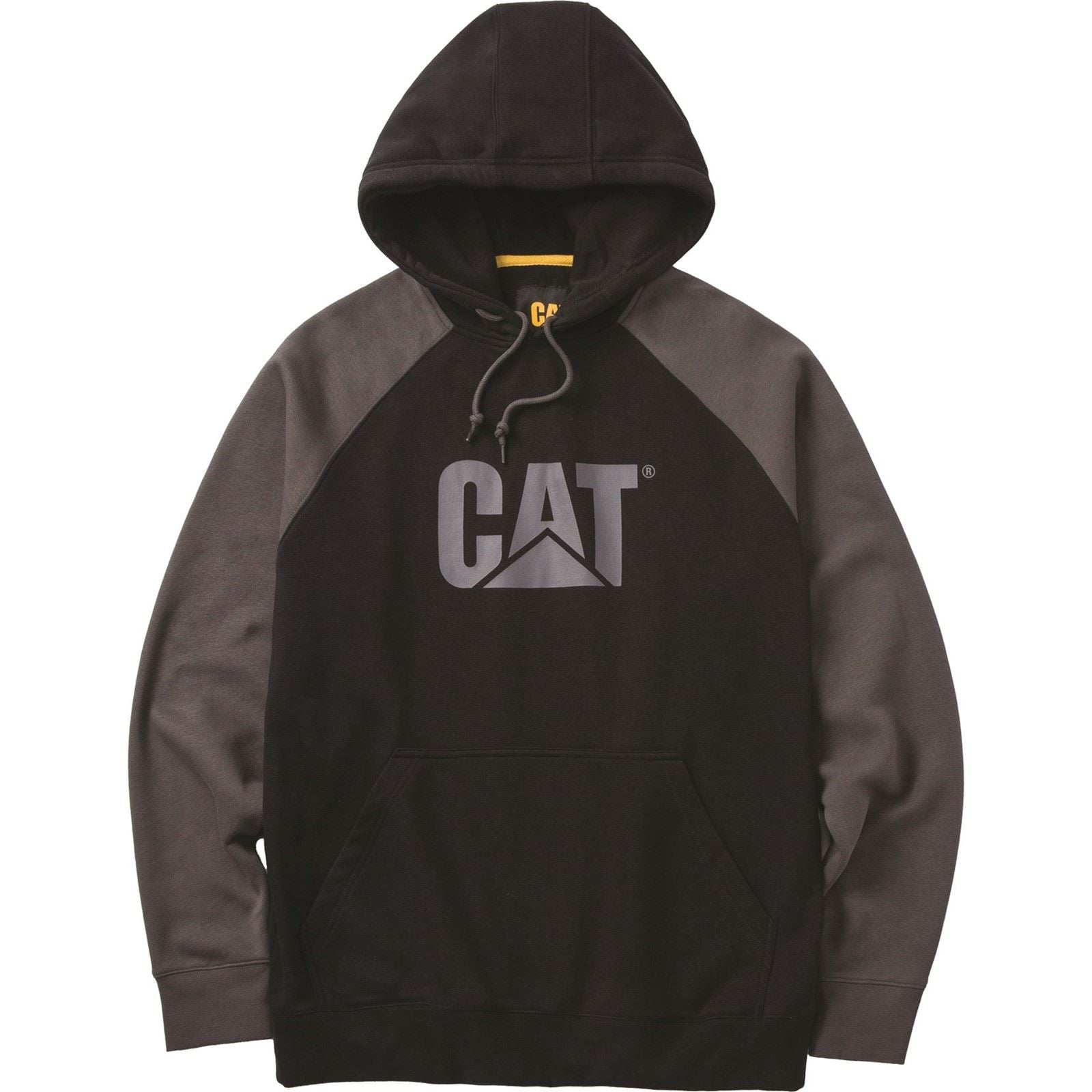 Caterpillar Men's Raglan Hooded Sweatshirt in Black/Magnet