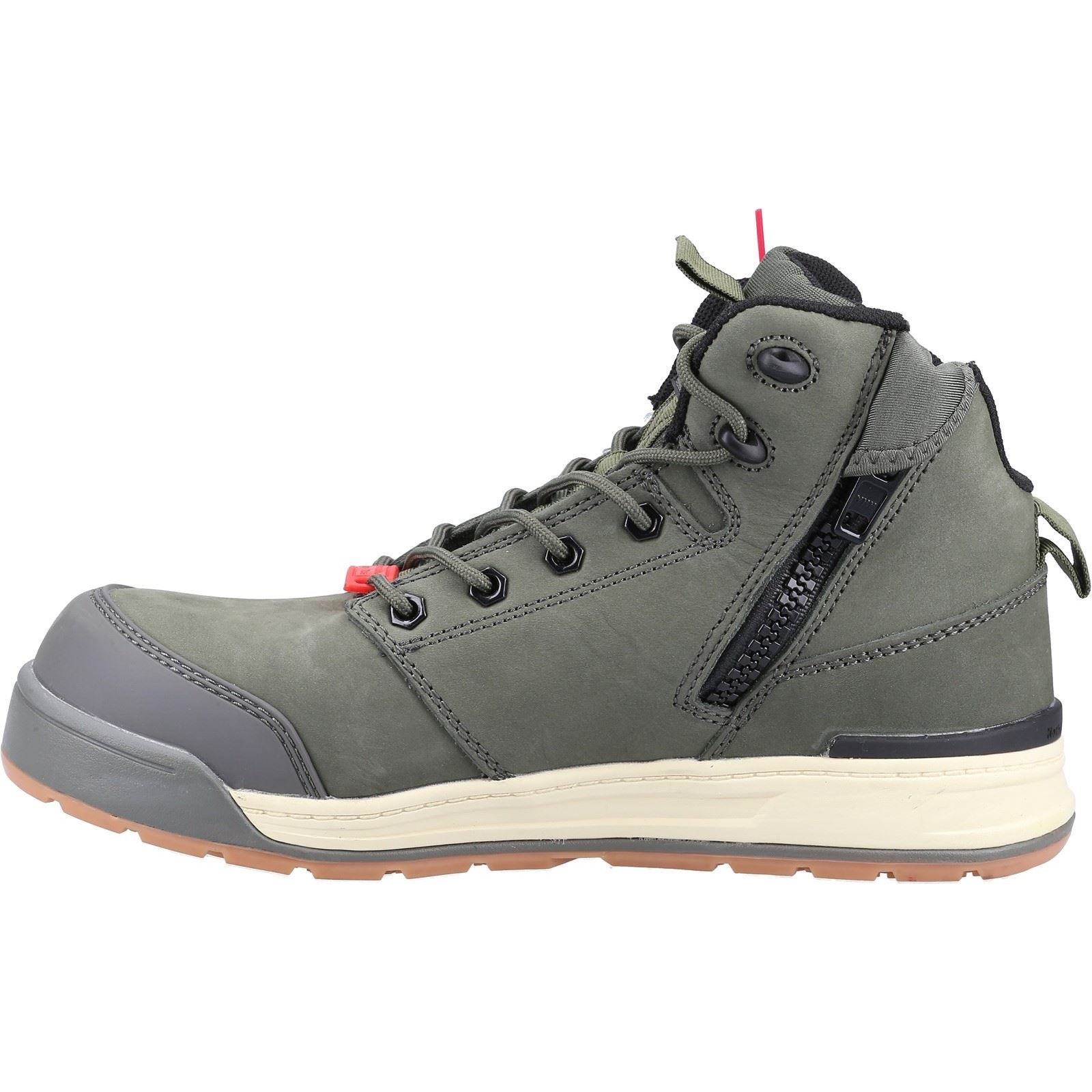Hard Yakka Men's 3056 Lace Zip Safety Boot in Olive