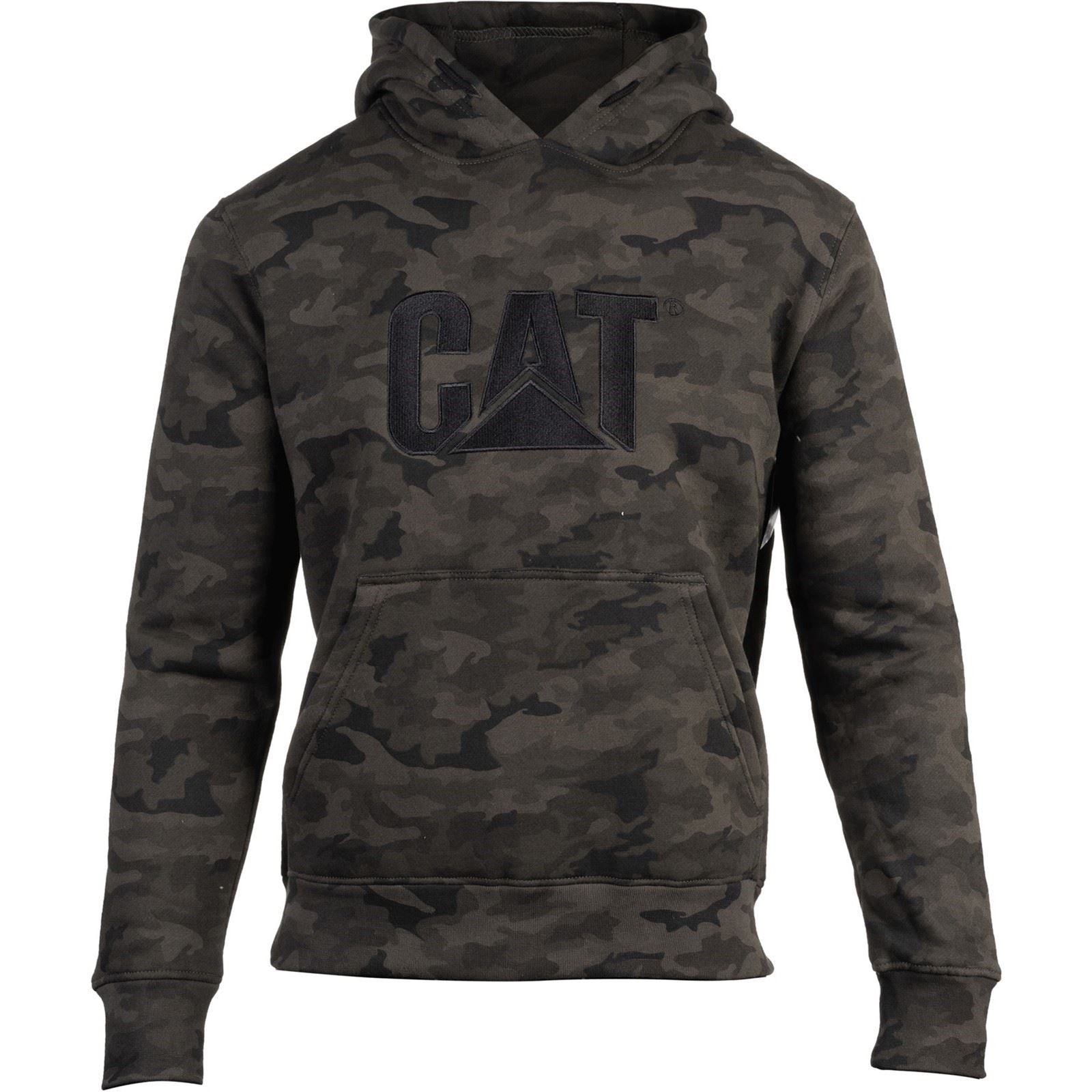 Caterpillar Men's Trademark Hooded Sweatshirt in Night Camo