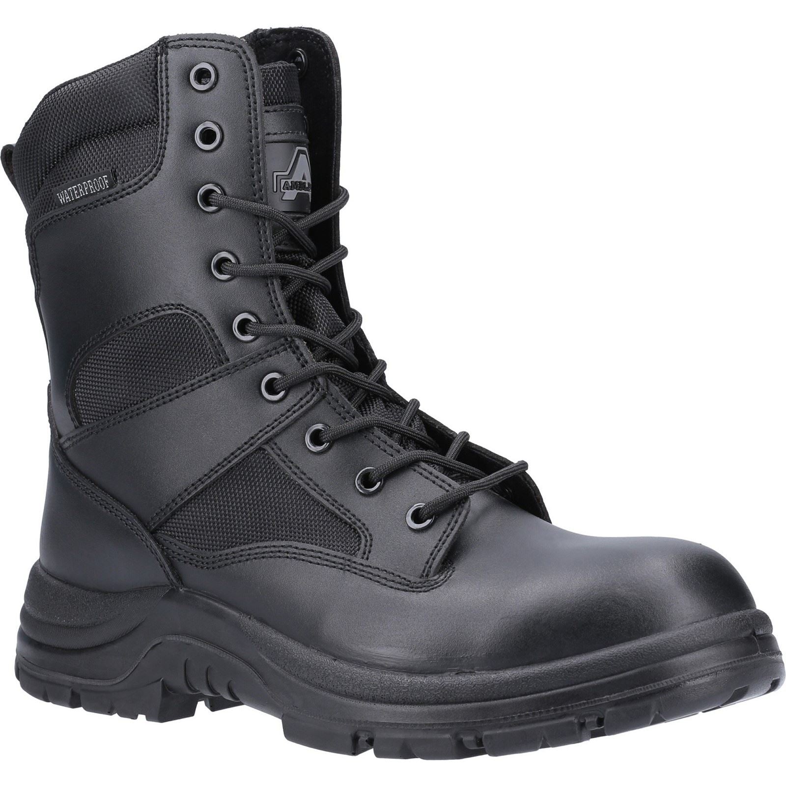 Amblers Safety Combat Hi-Leg Waterproof Metal Free Boot in Black