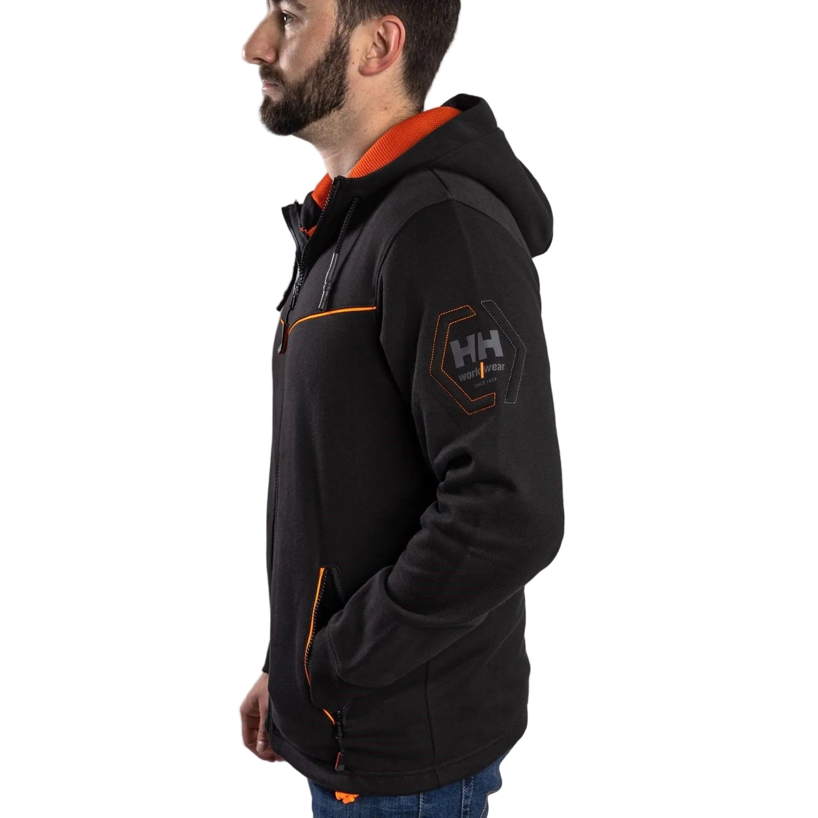 Helly Hansen Workwear Chelsea Evolution Cotton Men's Black Hooded Sweatshirt