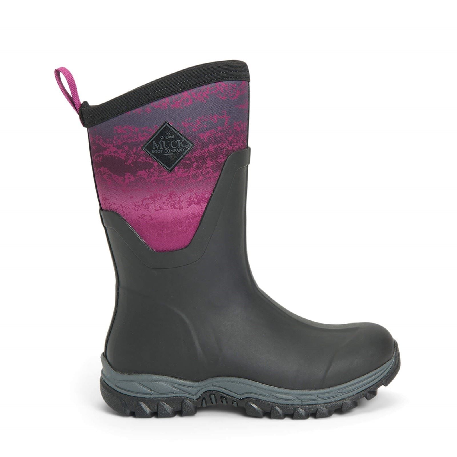 Muck Boots Women's Arctic Sport Mid Wellington Boots in Black/Magenta