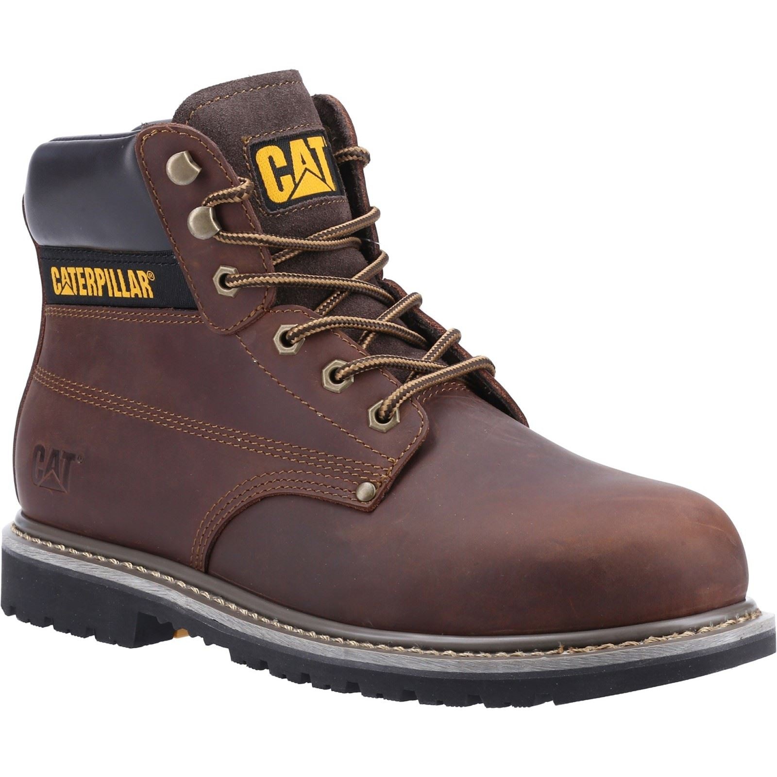 Caterpillar Men's Powerplant S3 GYW Safety Boot in Brown
