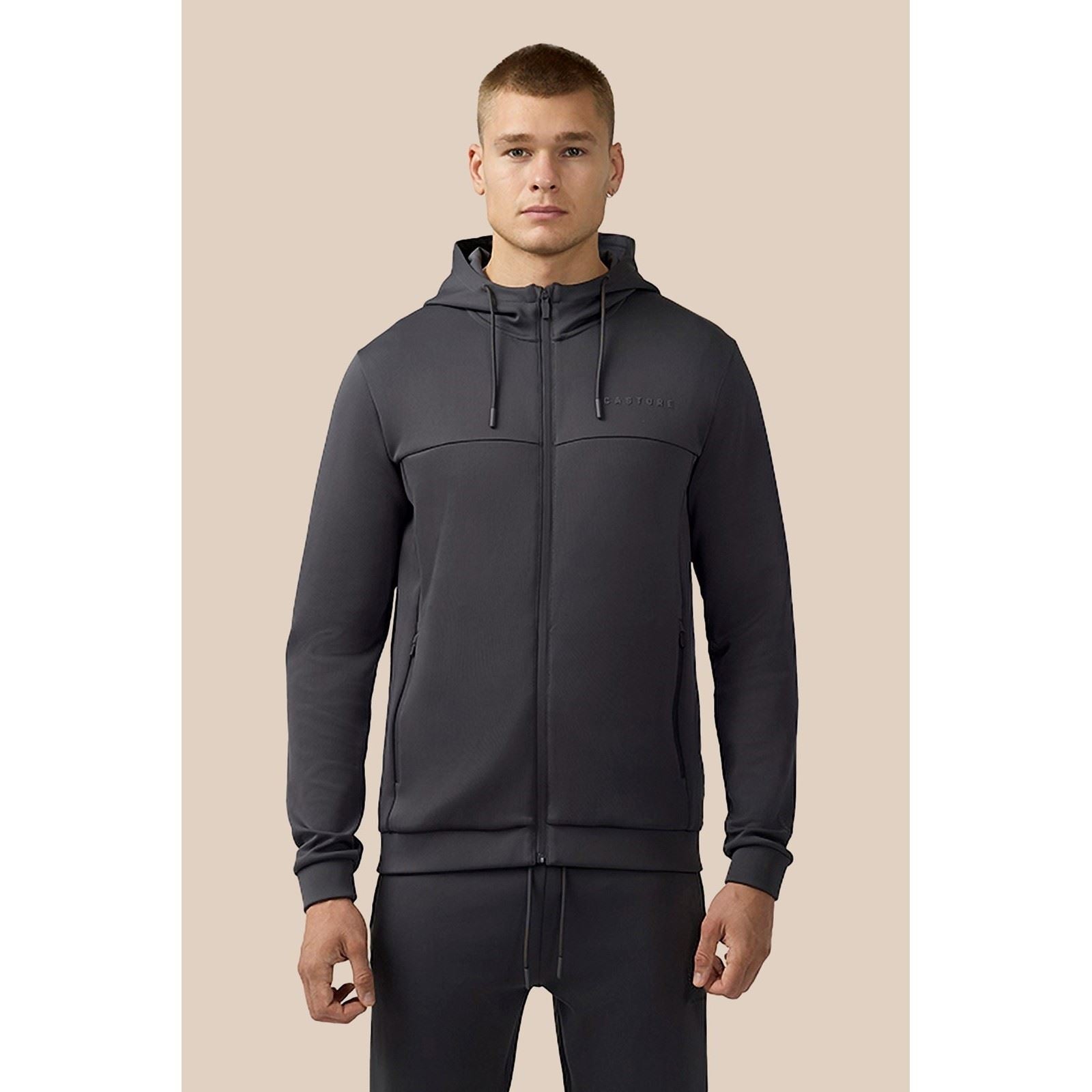 Castore Scuba Full Zip Through Hoody Polyester Men's Grey Hooded Sweatshirt
