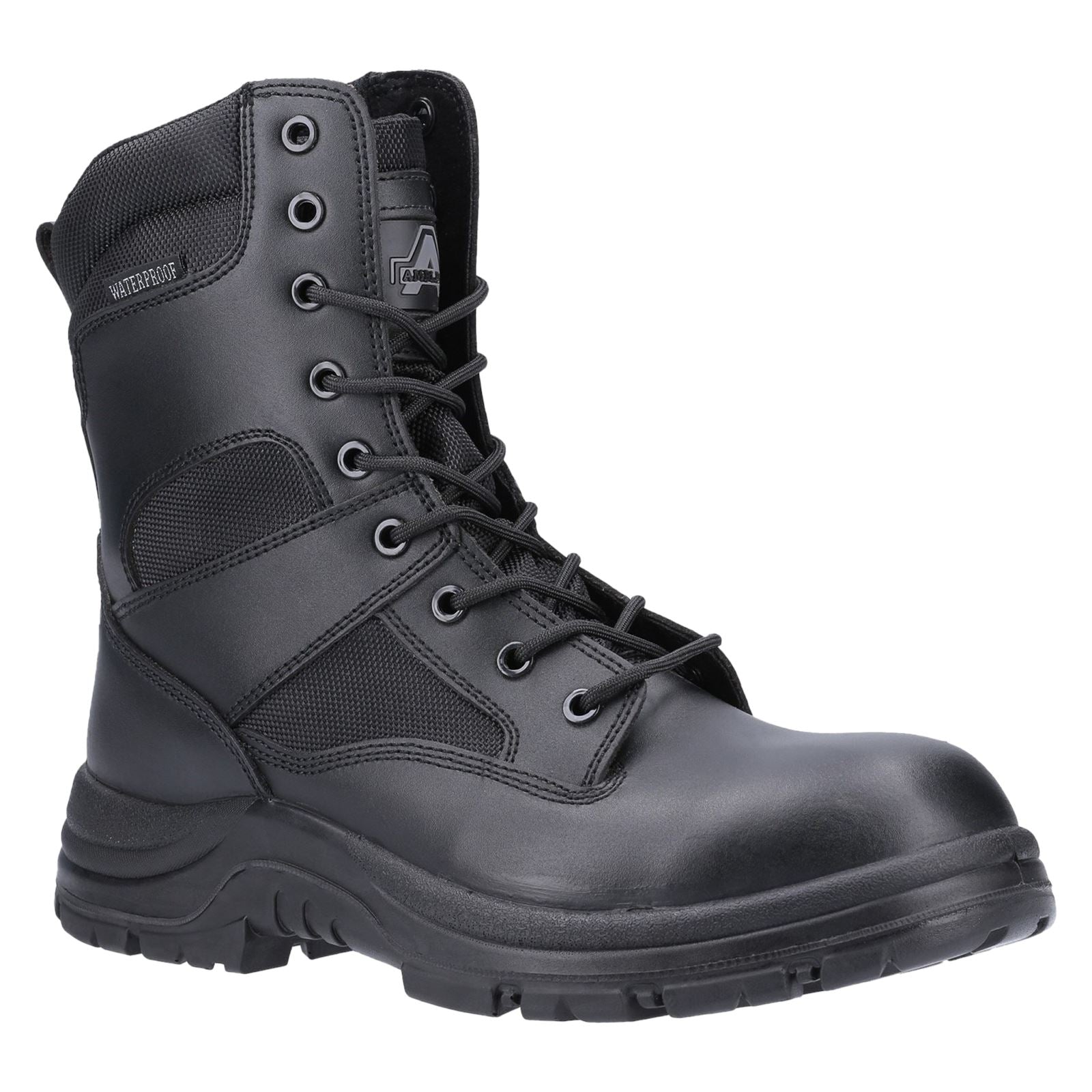 Amblers Safety Combat Hi-Leg Waterproof Metal Free Boot in Black