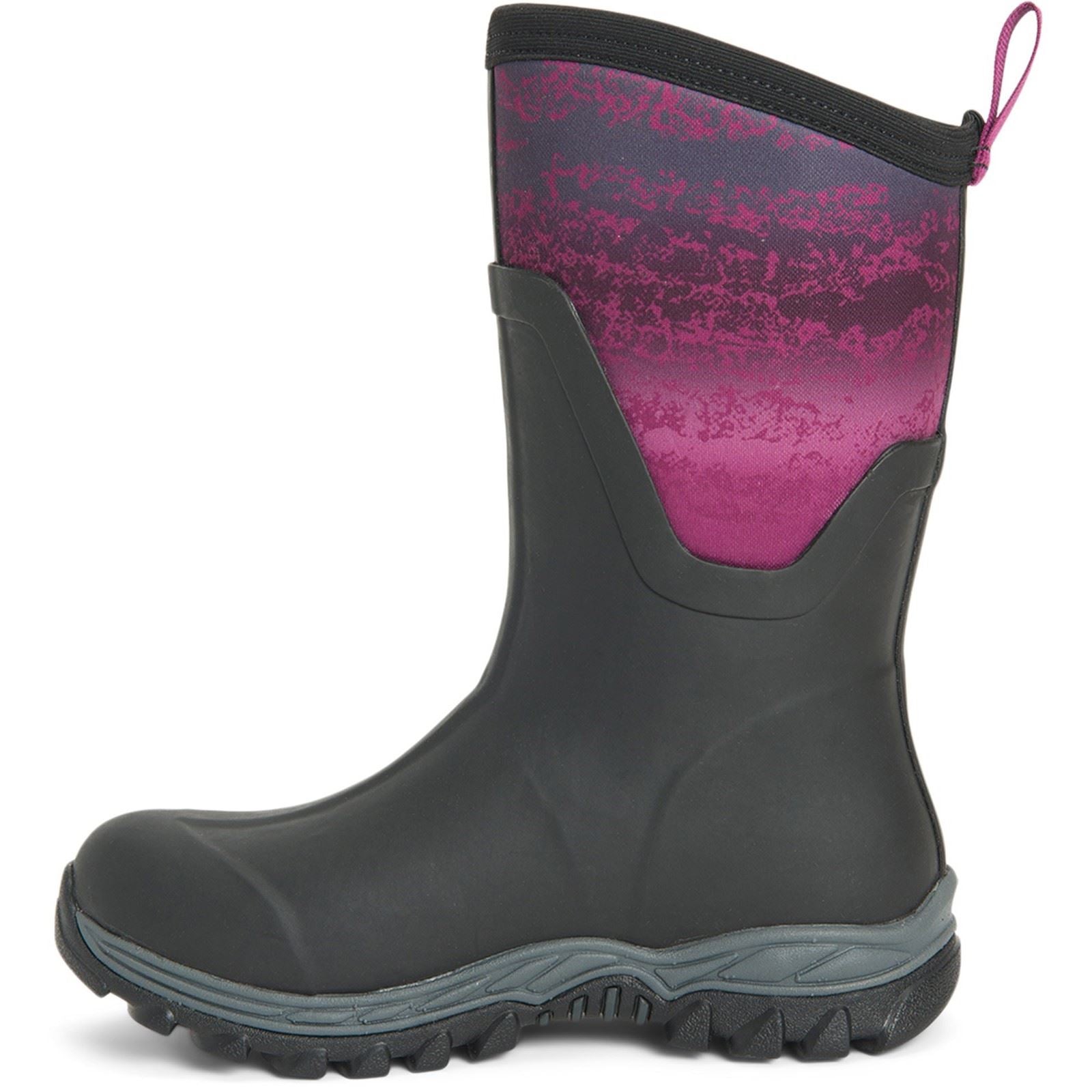 Muck Boots Women's Arctic Sport Mid Wellington Boots in Black/Magenta