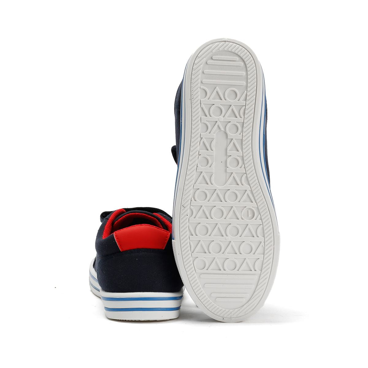 Penguin Junior Rainbow Canvas Navy/Red Trainers