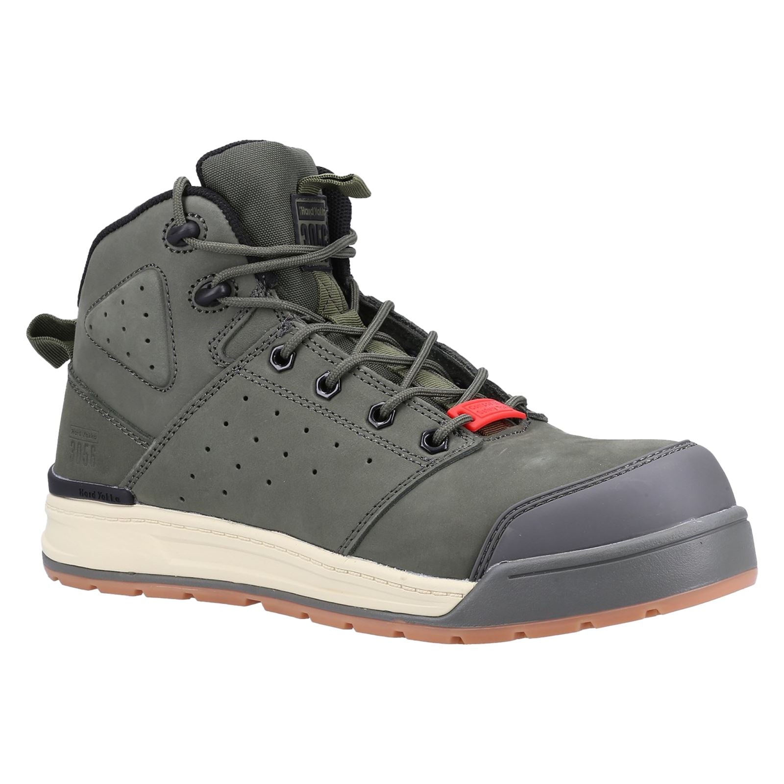 Hard Yakka Men's 3056 Lace Zip Safety Boot in Olive