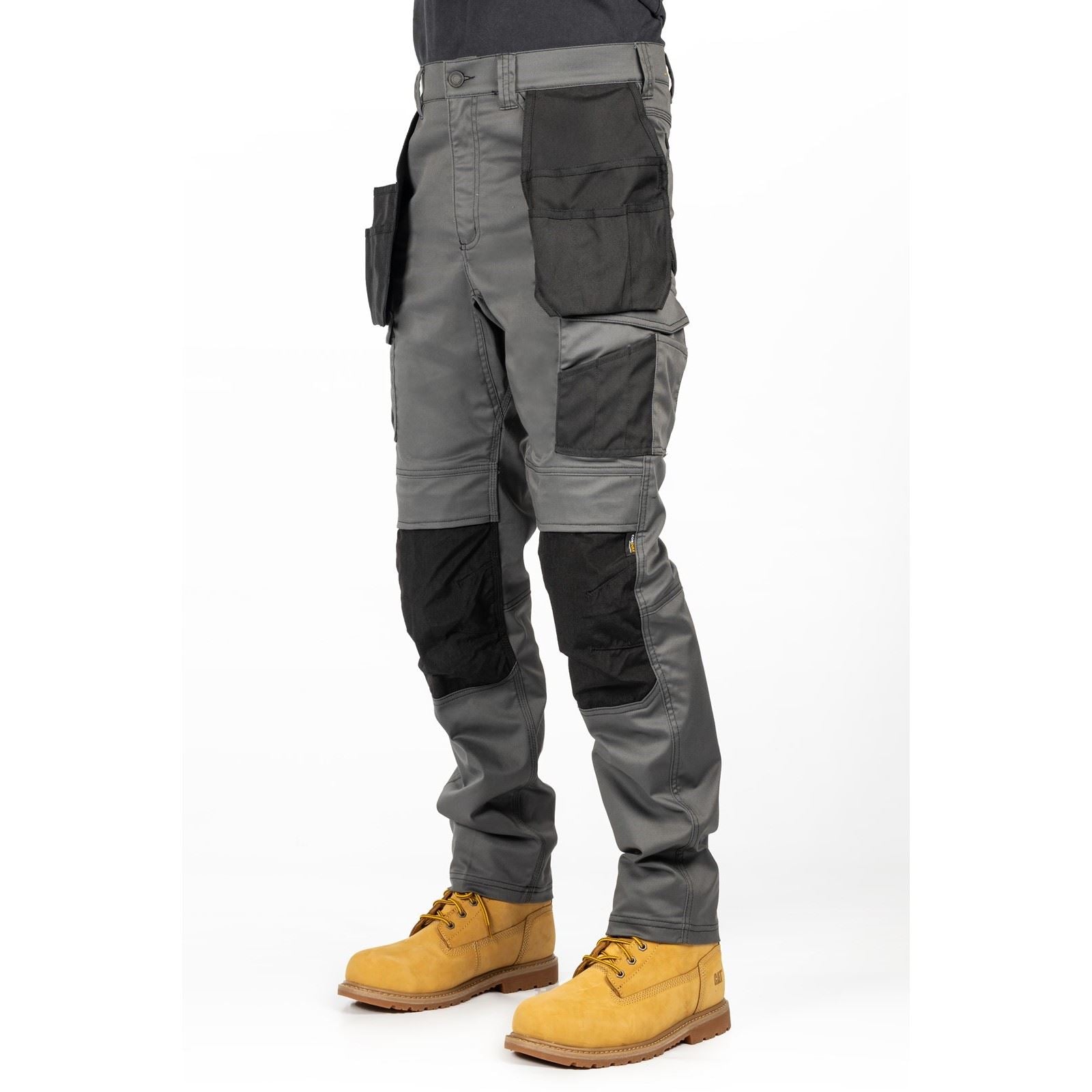 Caterpillar Essential Knee Pocket Stretch Holster Polyester Men's Grey Outdoor Trousers