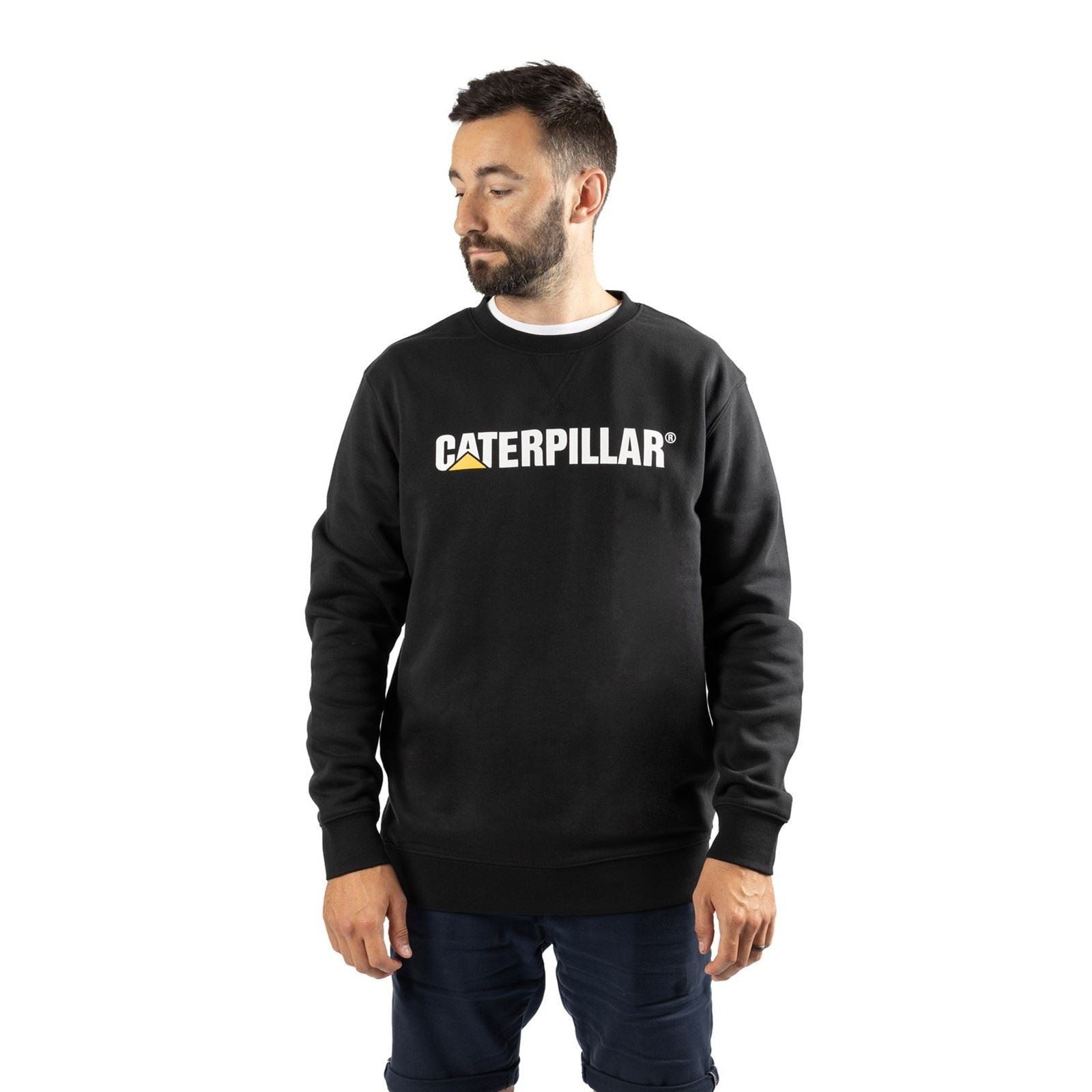 Caterpillar Men's Midweight Crewneck Sweatshirt in Black