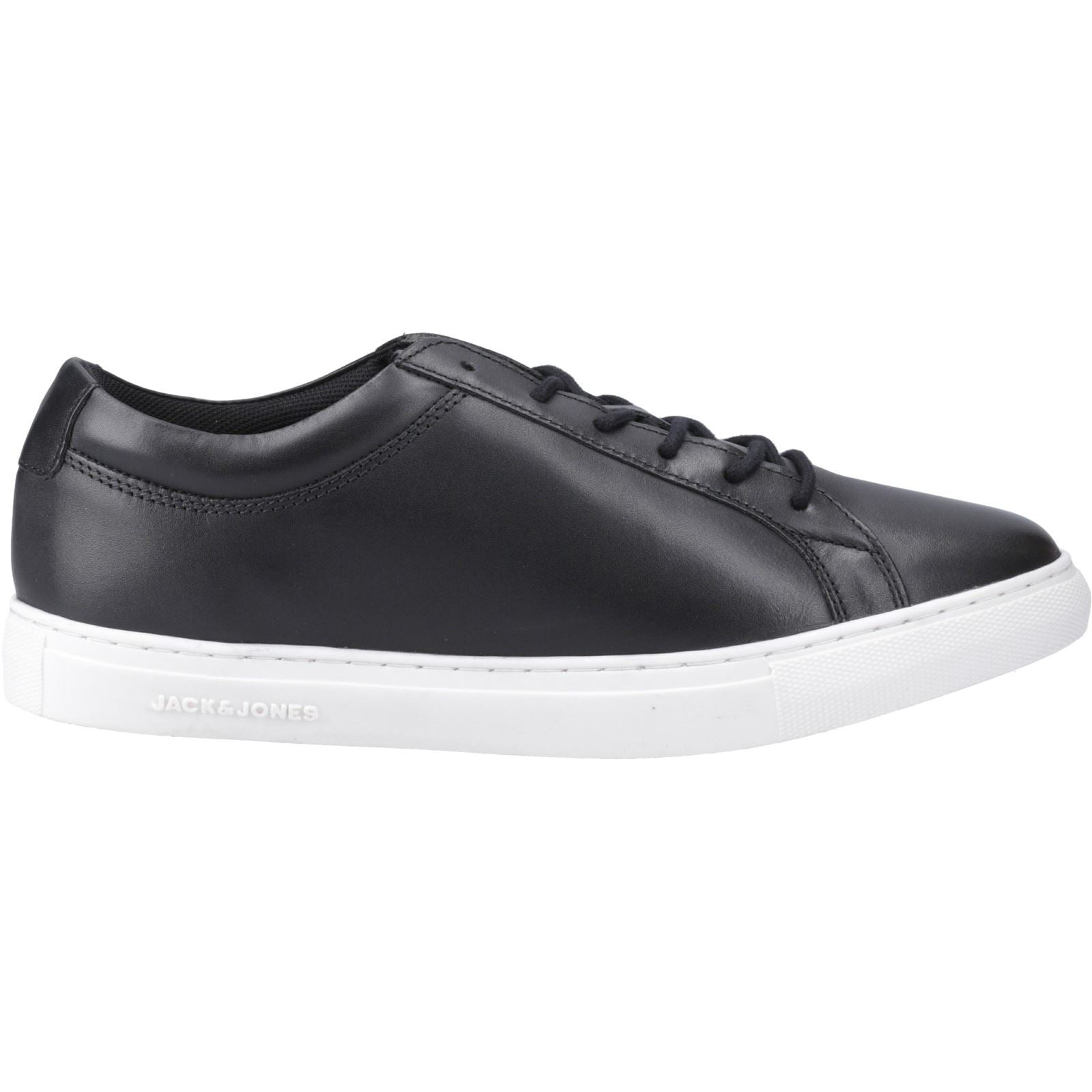 Jack & Jones Men's Galaxy Leather Trainer in Anthracite