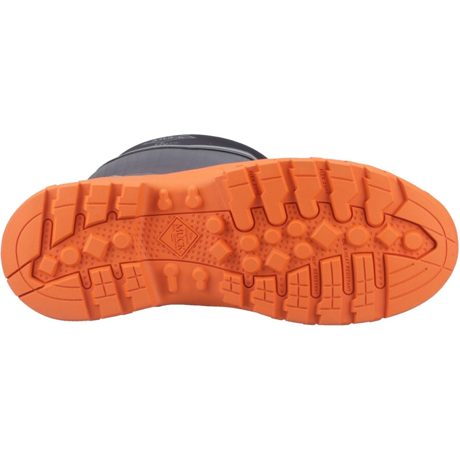 Muck Boots Grit S5 Rubber Men's Black/Orange Wellington Boots