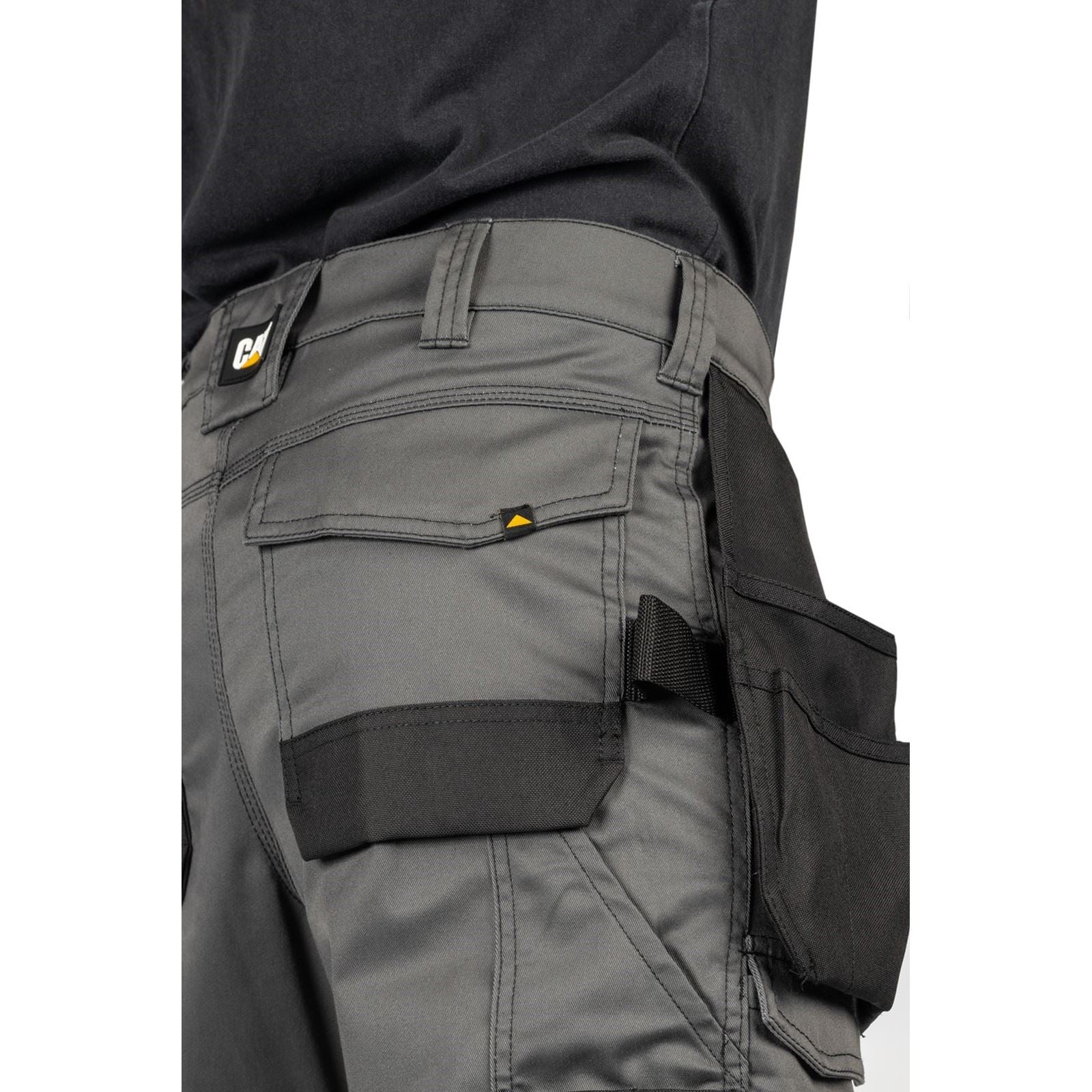 Caterpillar Essential Knee Pocket Stretch Holster Polyester Men's Grey Outdoor Trousers