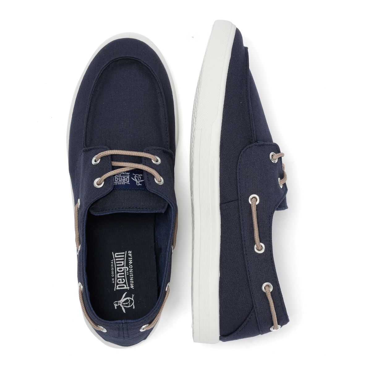 Penguin Sailor Canvas Men's Navy Lace-Up Shoes