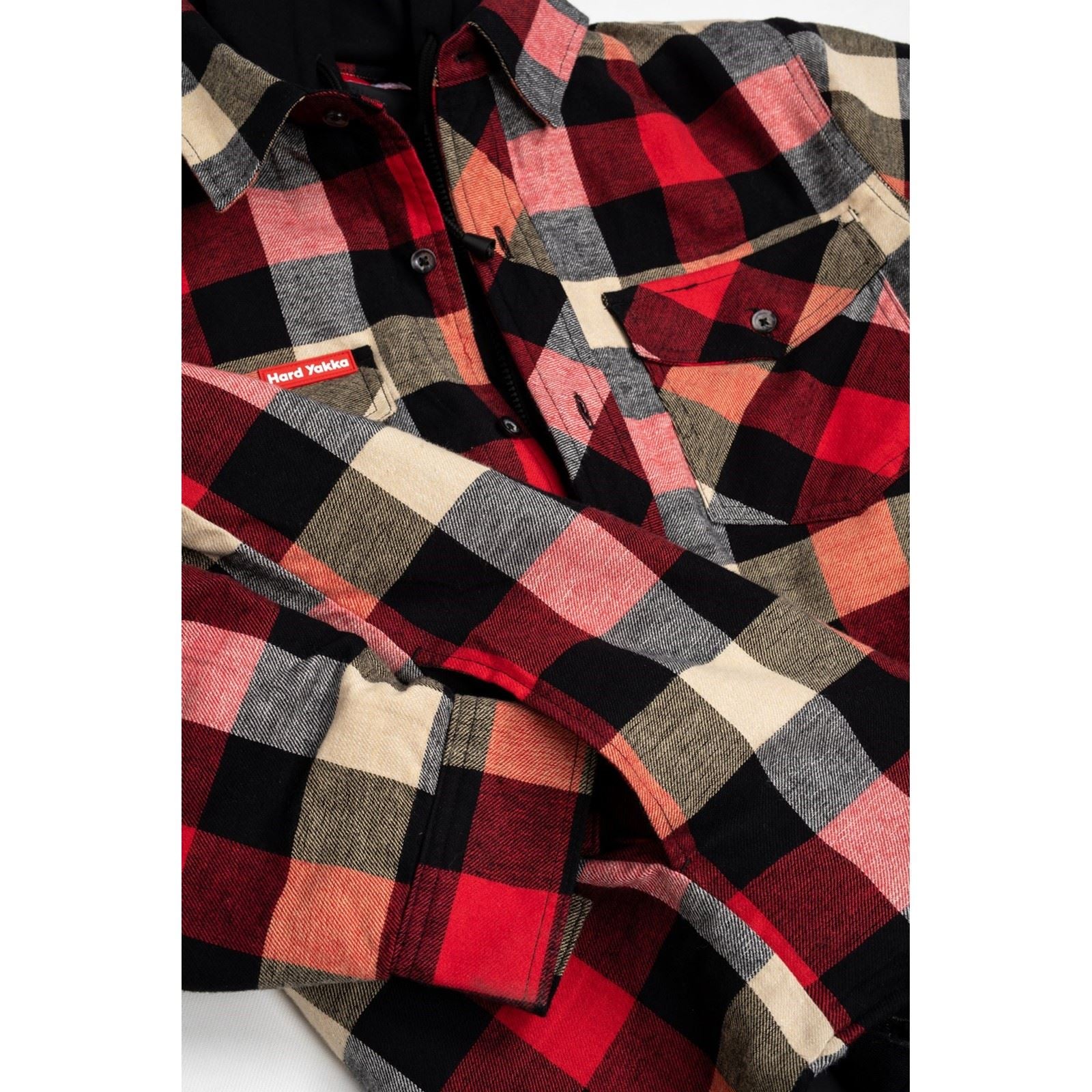 Hard Yakka Men's Quilted Flannel Shacket in Red
