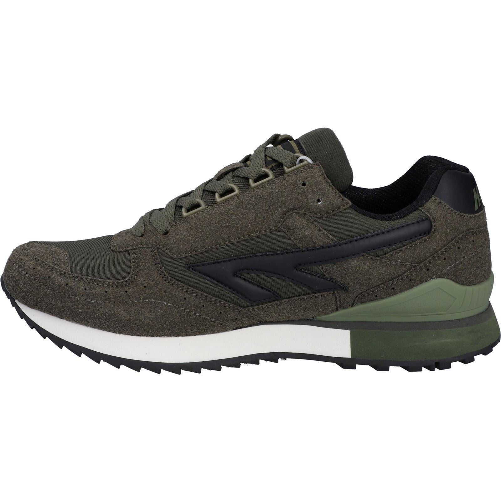 Hi-Tec Silver Shadow PU Suede/Polyester Dark Olive Lace-Up Shoes