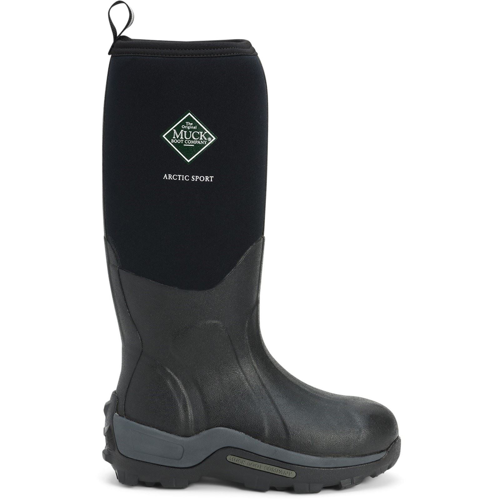 Muck Boots Arctic Sport Pull On Wellington Boot in Black/Black