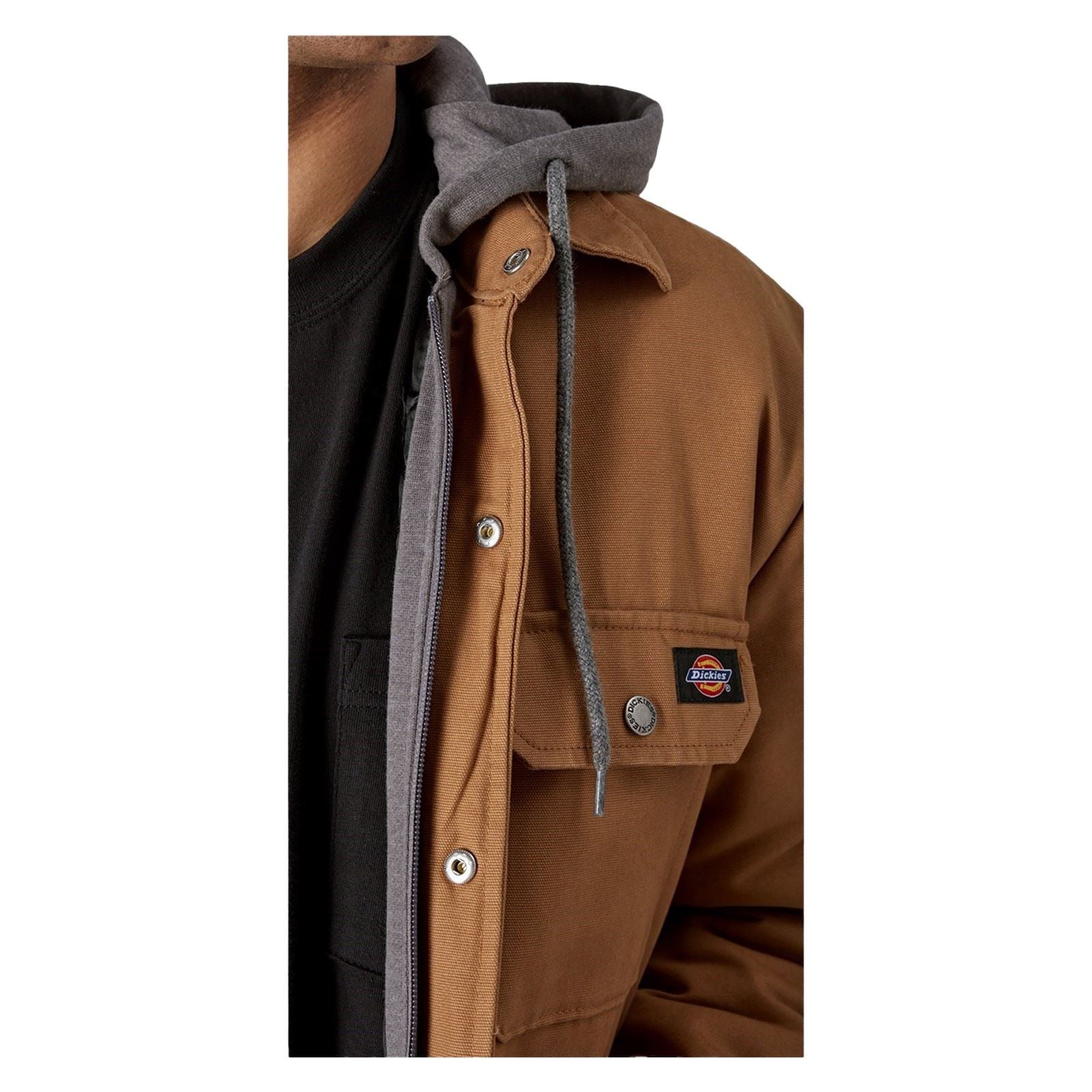 Dickies Men's Duck Shirt Jacket in Brown Duck