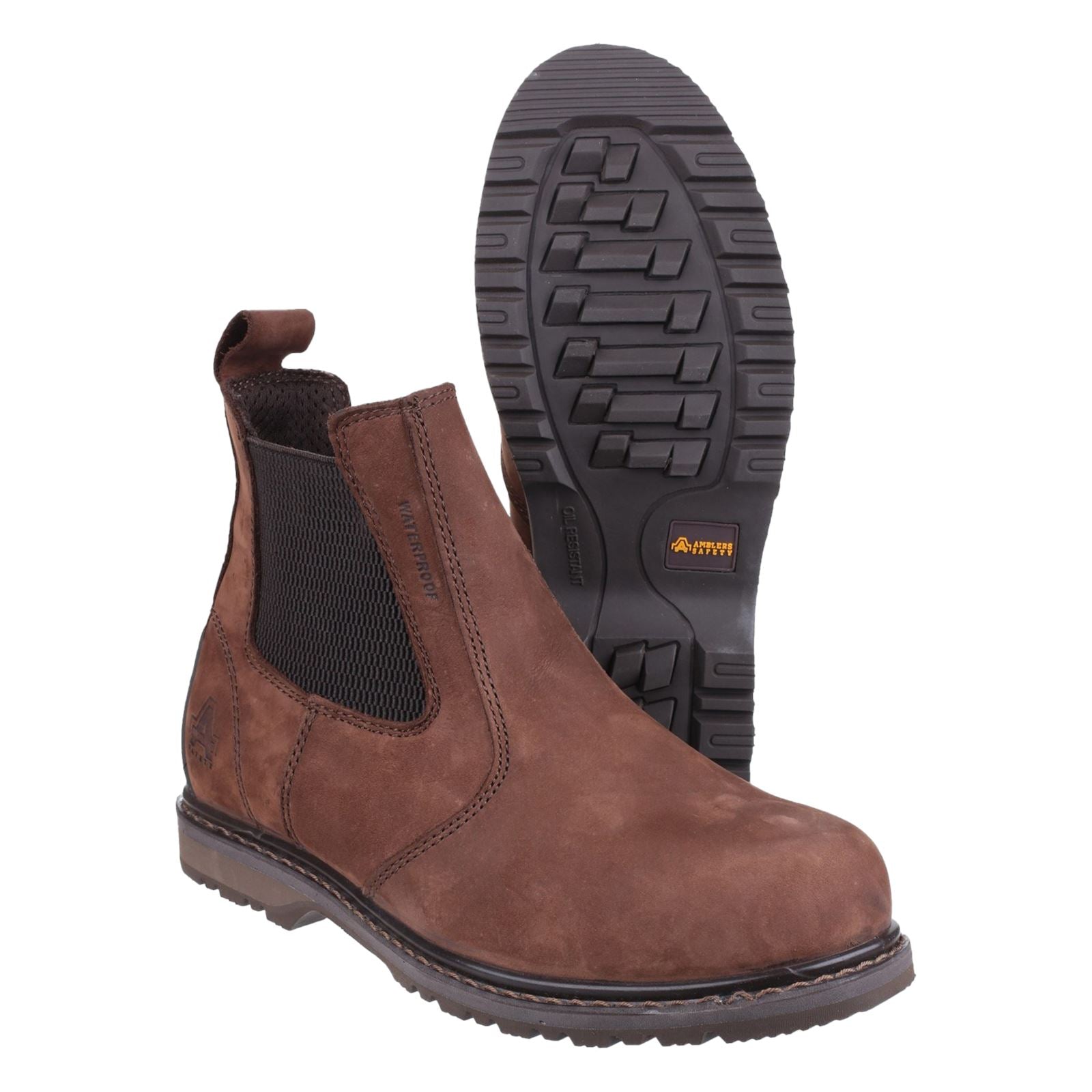 Amblers Safety AS148 Sperrin Lightweight Waterproof Pull On Dealer Safety Boot in Brown