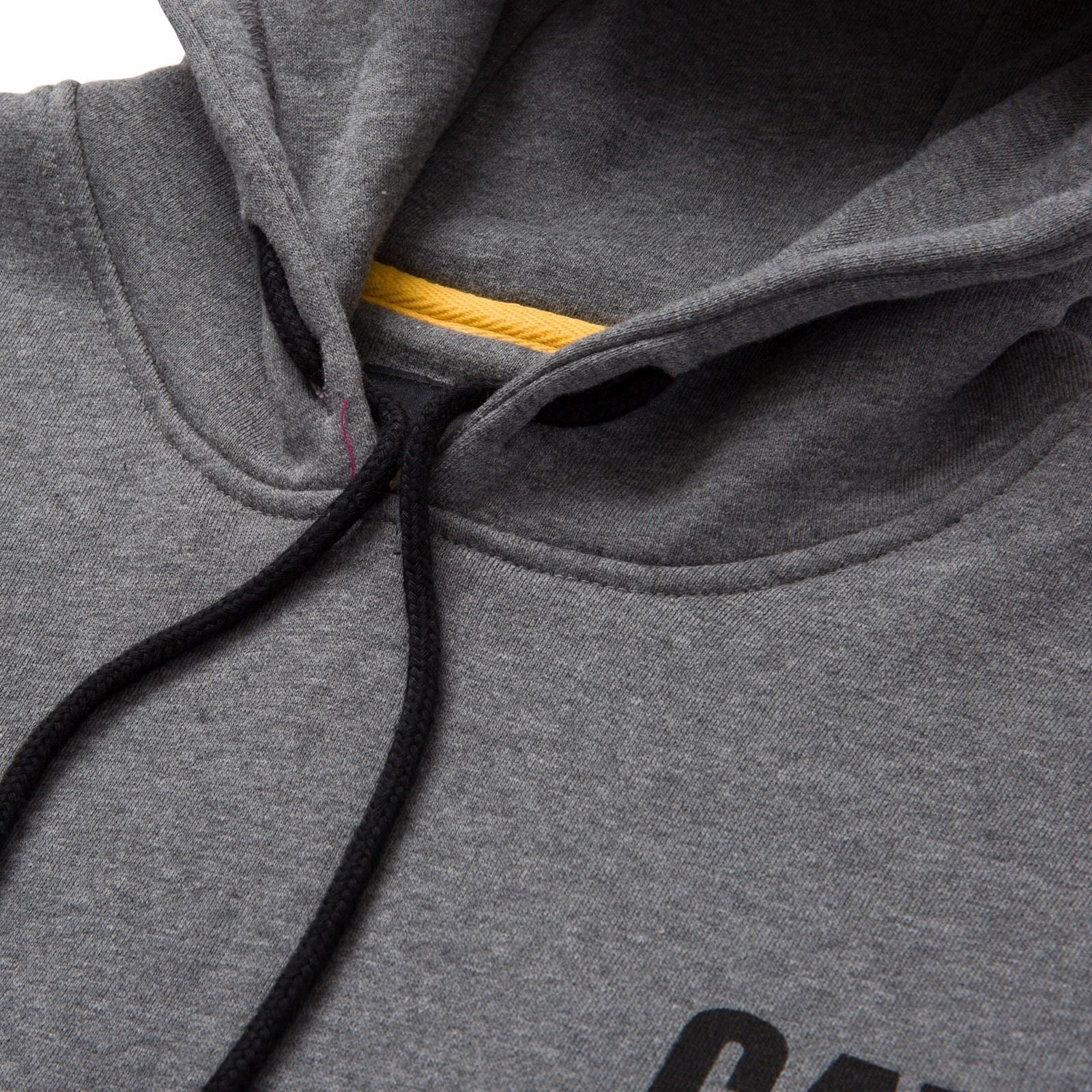 Caterpillar Men's Trademark Banner Hooded Sweatshirt in Dark Grey