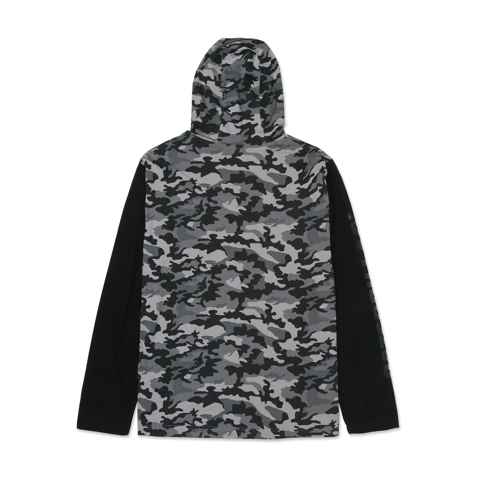 Caterpillar Men's Hooded Long Sleeve Tee in Stone Camo