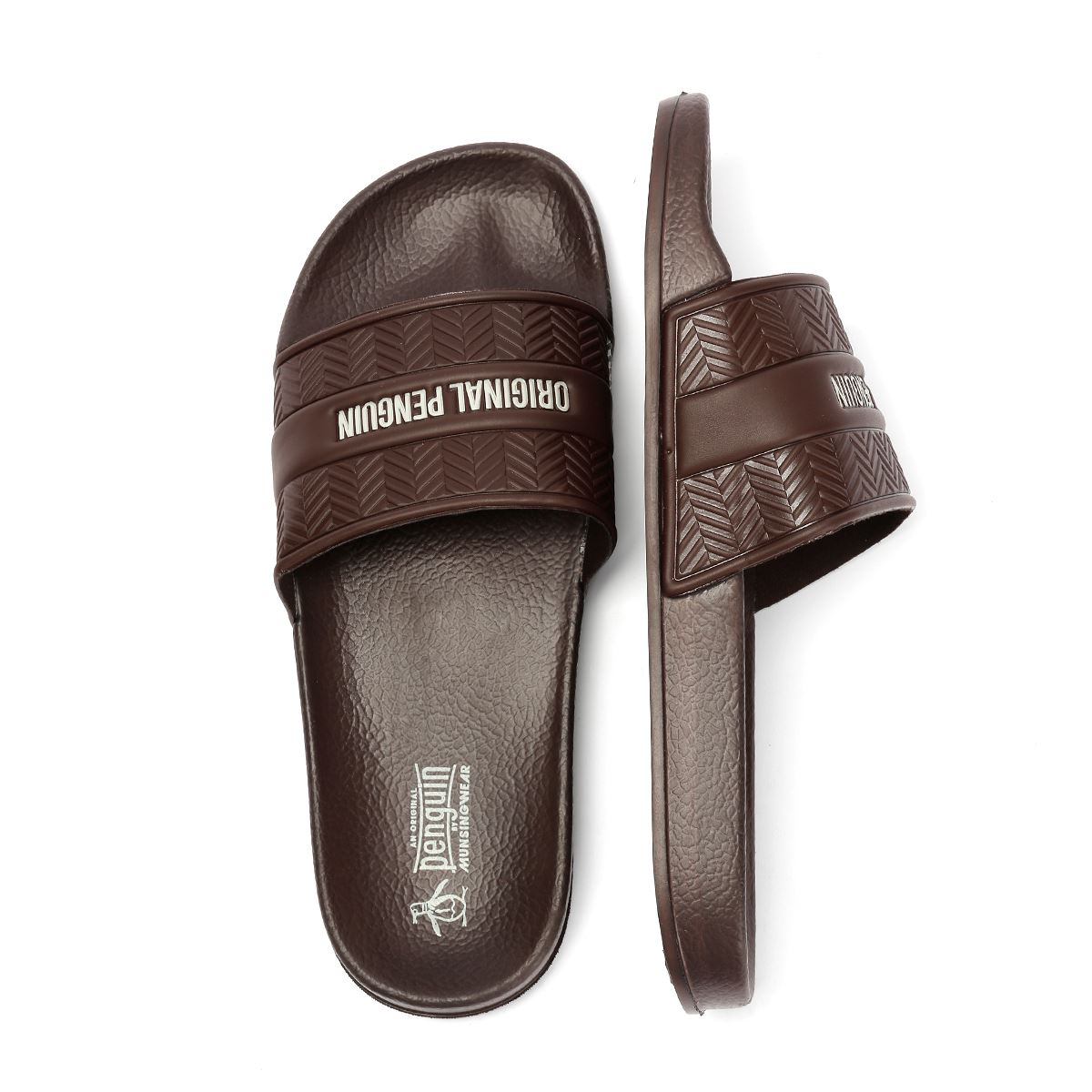 Penguin Paradise Men's Chocolate Slides