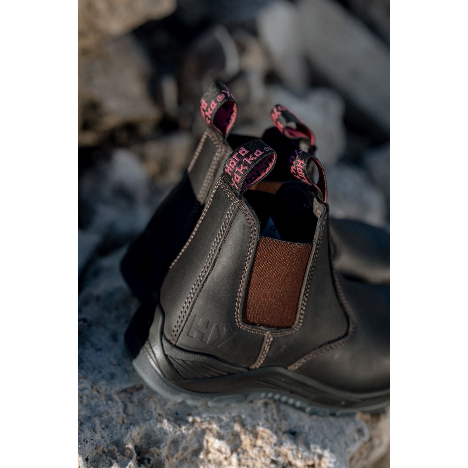 Hard Yakka Women's Banjo Elastic Gusset Safety Boot in Brown