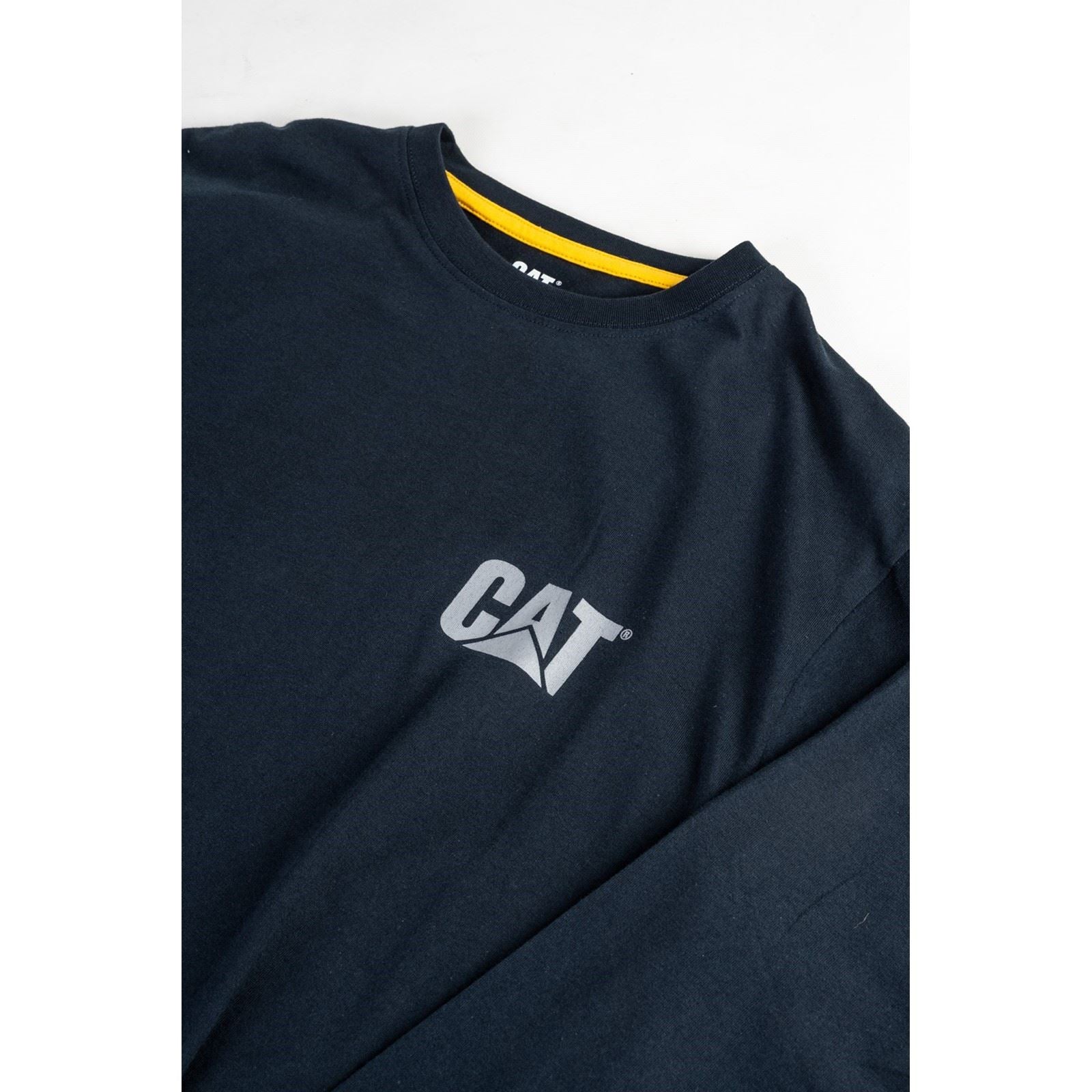 Caterpillar Men's Trademark Banner Long Sleeve T-Shirt in Dark Marine