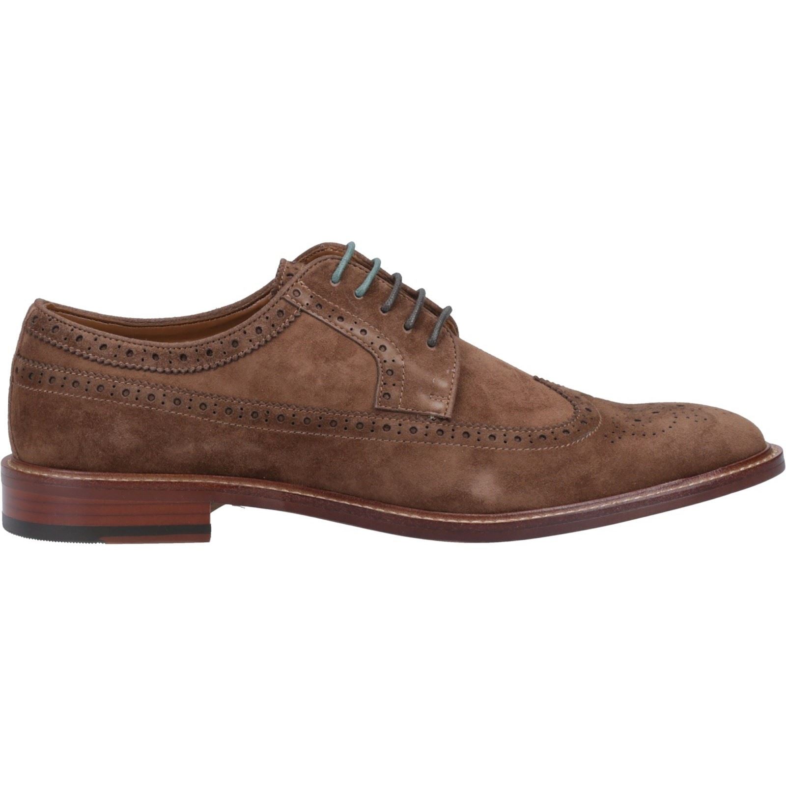 Dune Men's Superior Leather Wingtip Brogue Shoes in Brown