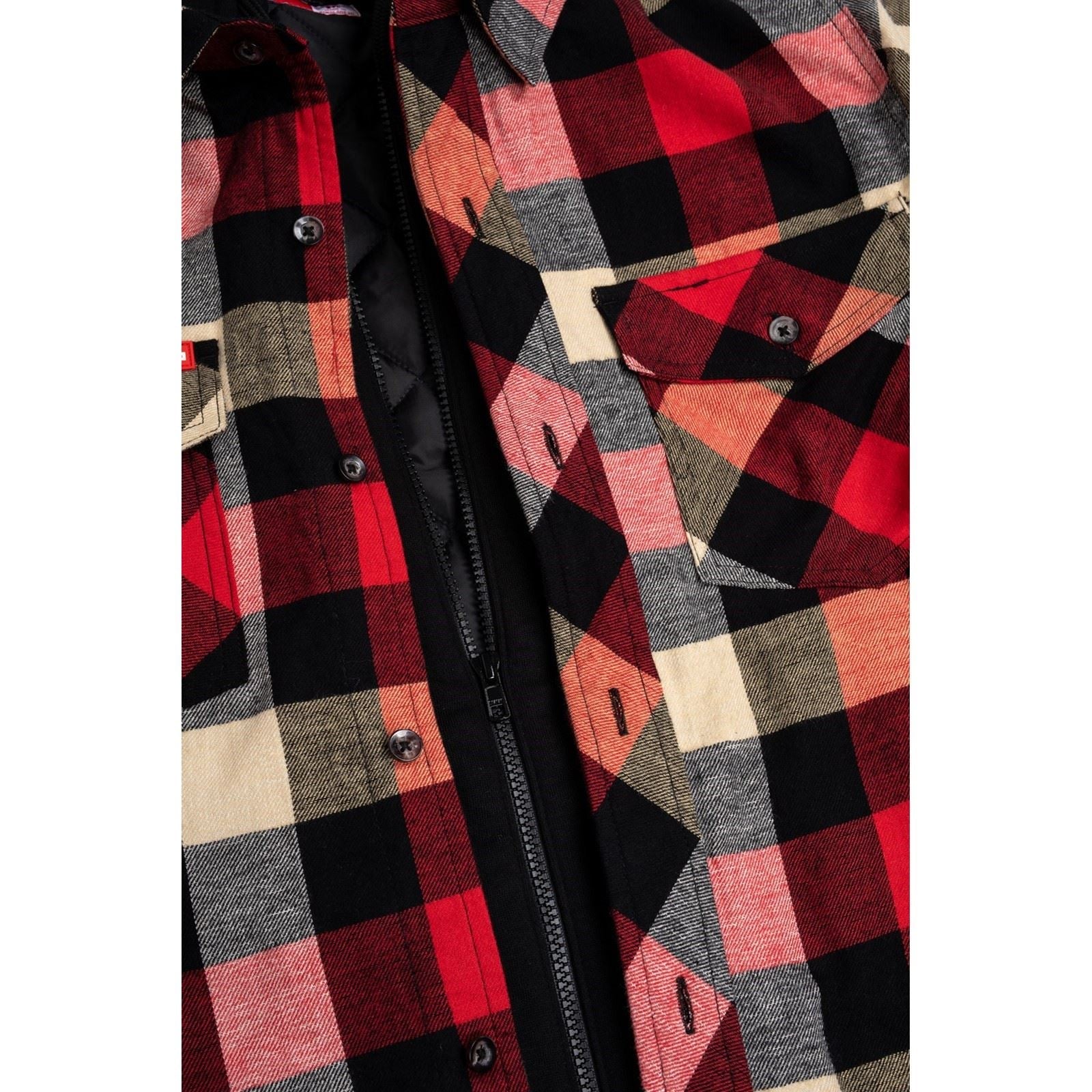 Hard Yakka Men's Quilted Flannel Shacket in Red