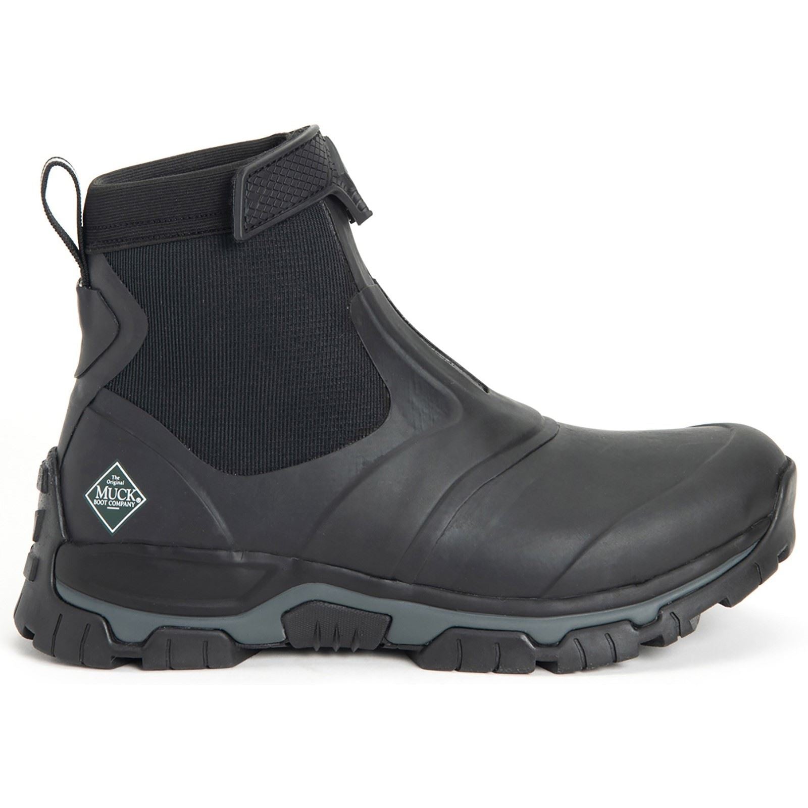 Muck Boots Men's Apex Mid Zip Wellingtons in Black/Dark Shadow