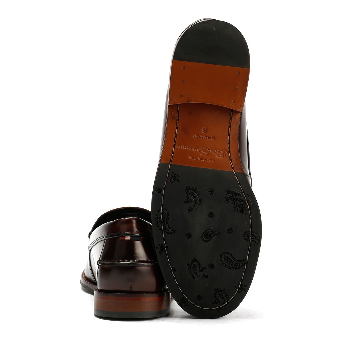 Ben Sherman Sid Brush Off Leather Men's Brown Penny Loafers