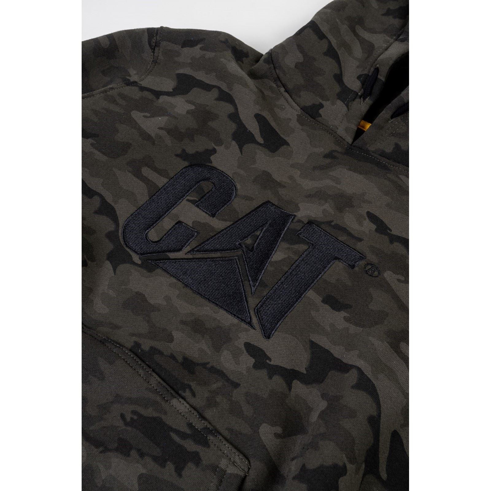 Caterpillar Men's Trademark Hooded Sweatshirt in Night Camo