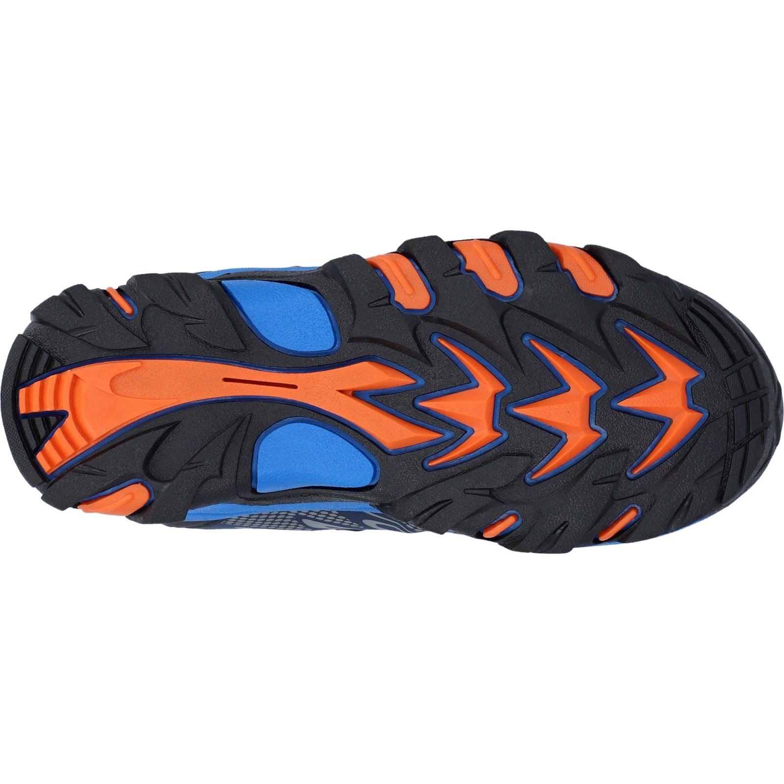 Hi-Tec Blackout Mid Synthetic Soft Shell Junior Navy/Orange/Lake Blue Hiking Boots