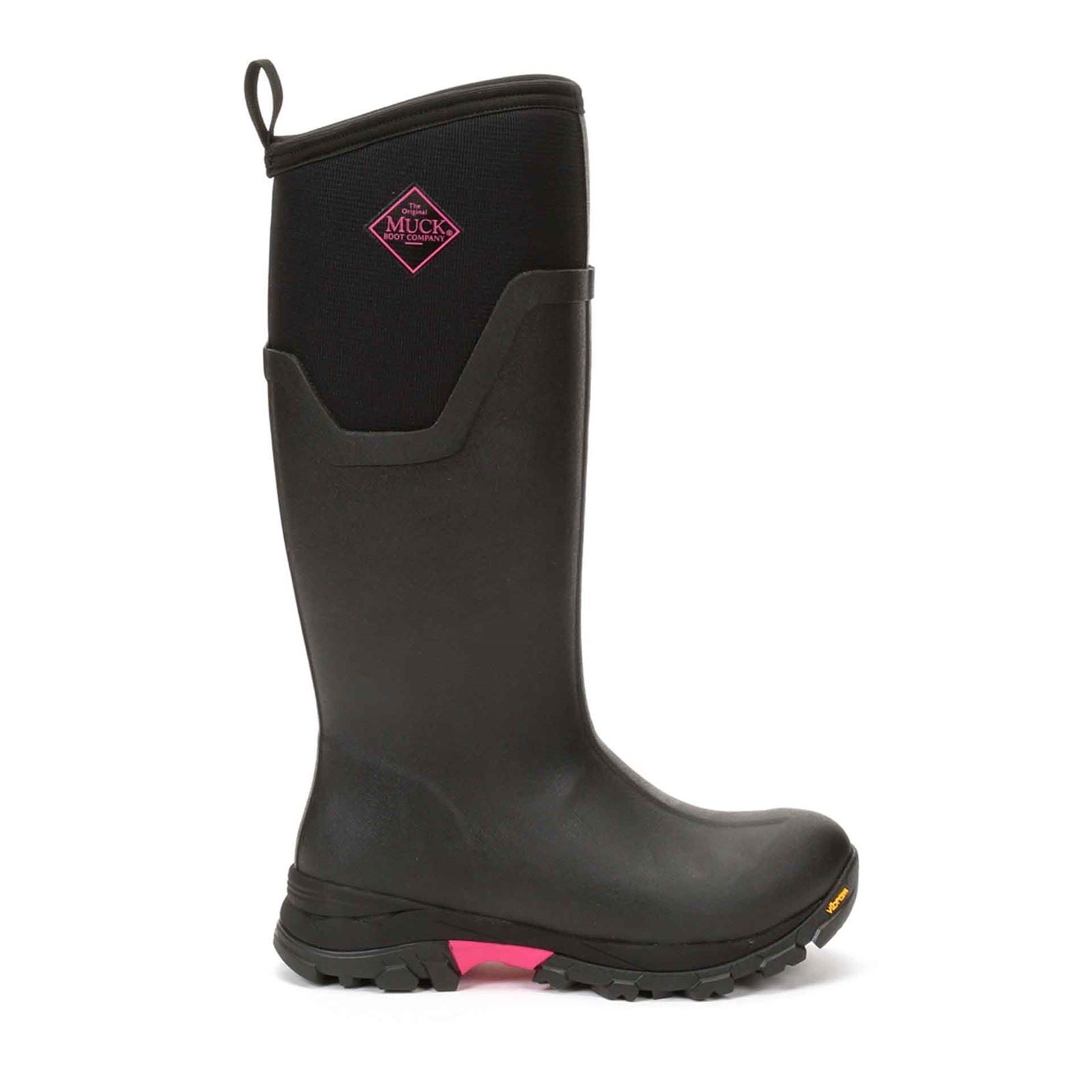 Muck Boots Women's Arctic Ice Tall Wellingtons in Black/Hot Pink